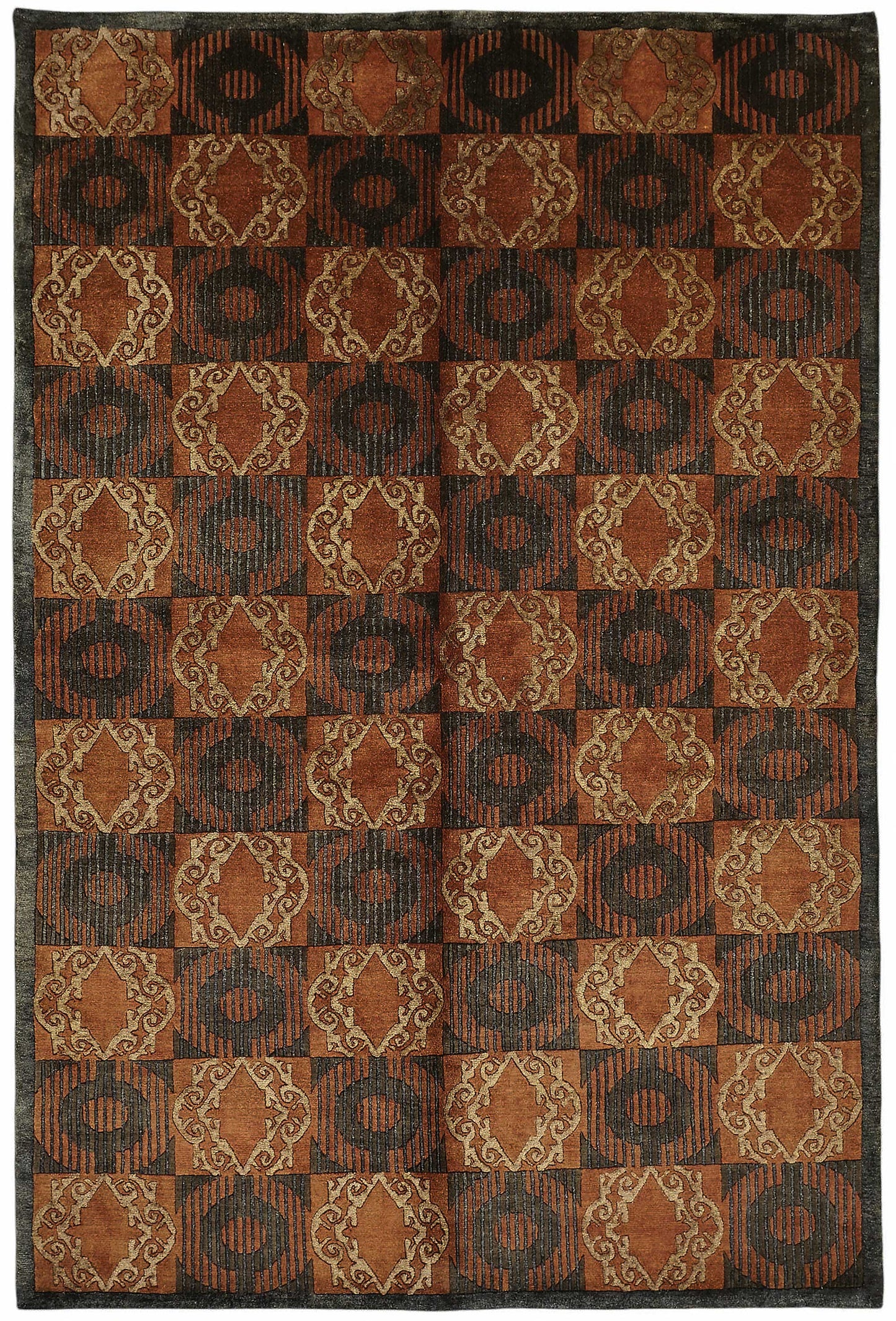6x9 Hand-Knotted Wool Oushak Rug - 49123