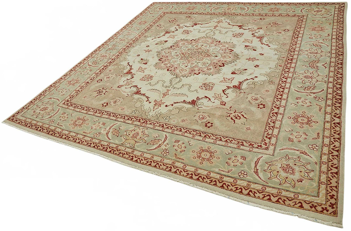 8x9 Hand-Knotted Wool Oushak Rug - 49153