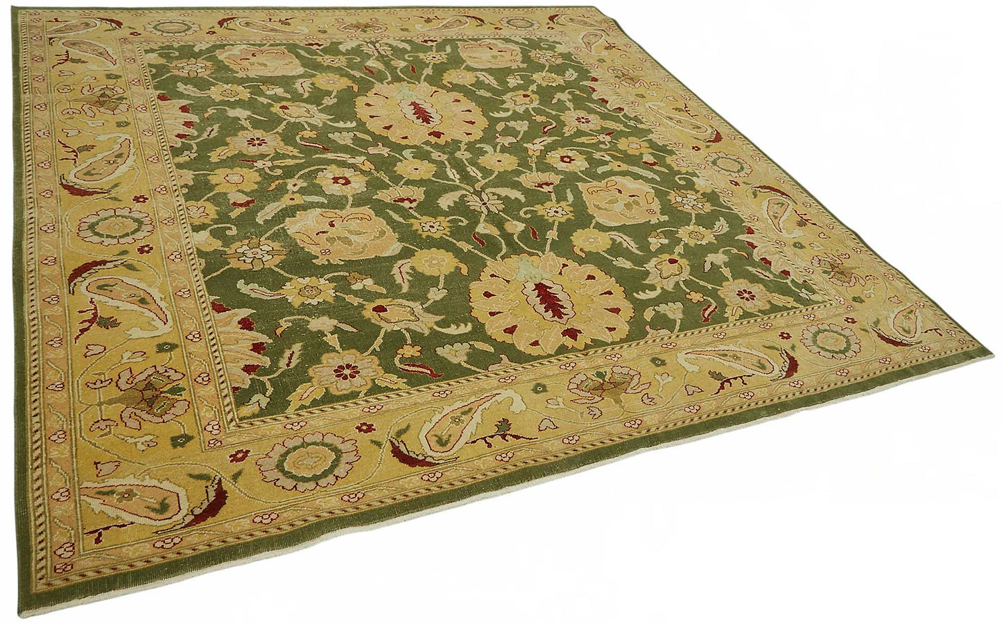 8x8 Hand-Knotted Wool Oushak Rug - 49157