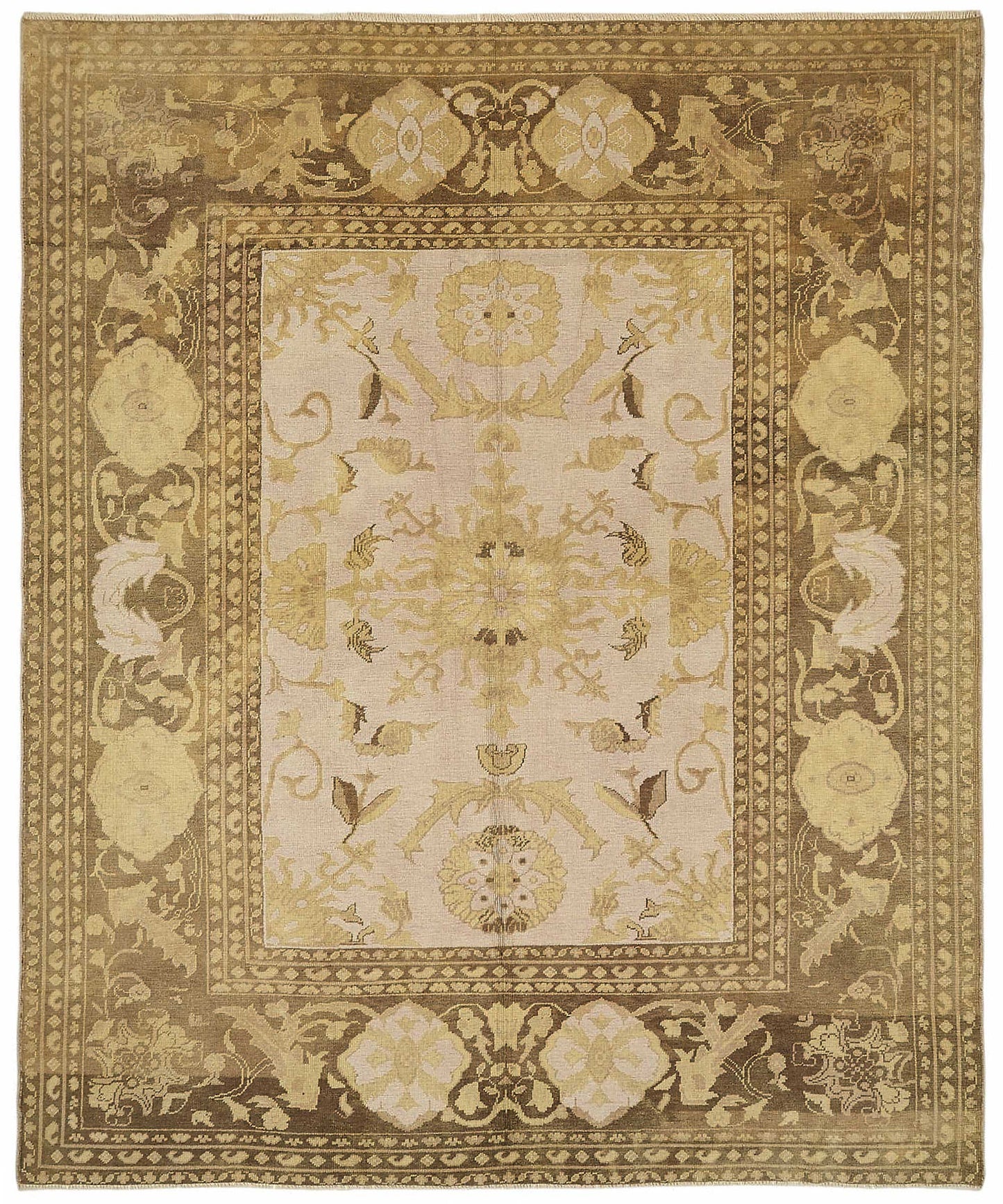 8x9 Hand-Knotted Wool Oushak Rug - 49159