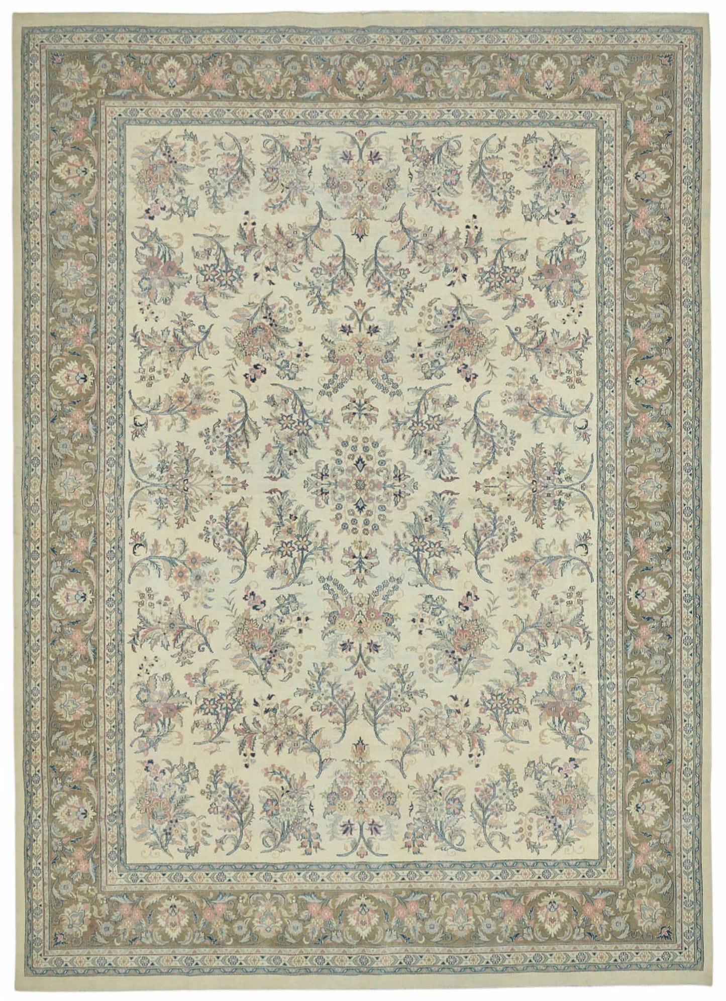 10x14 Beige Vintage Large Area Rug - 49215