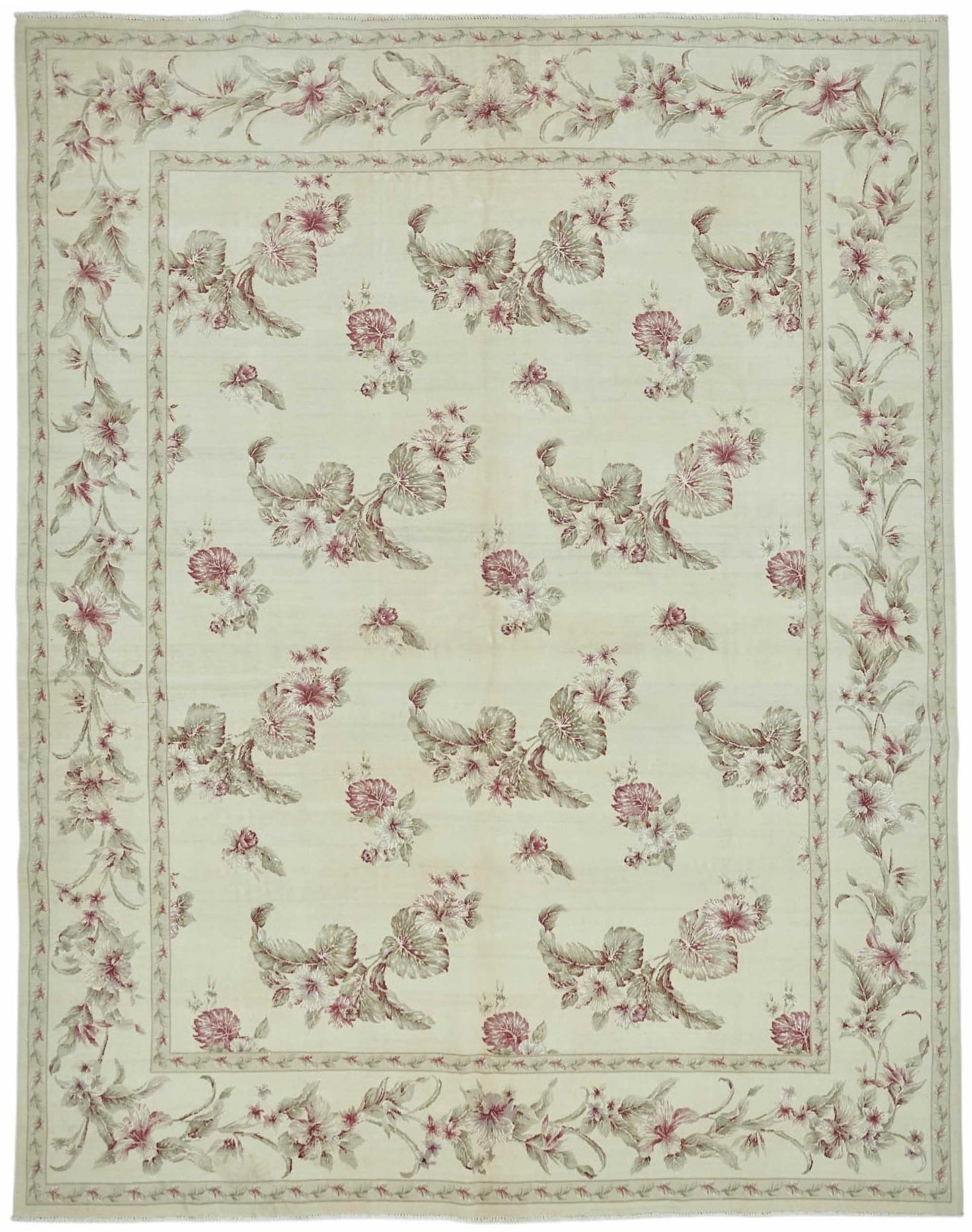 8x10 Beige Vintage Large Area Rug - 49218