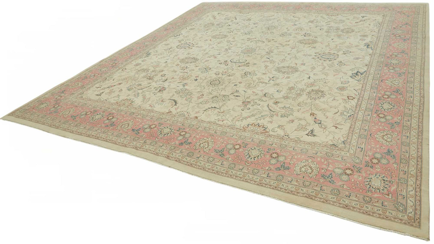 12x12 Beige Vintage Large Area Rug - 49223