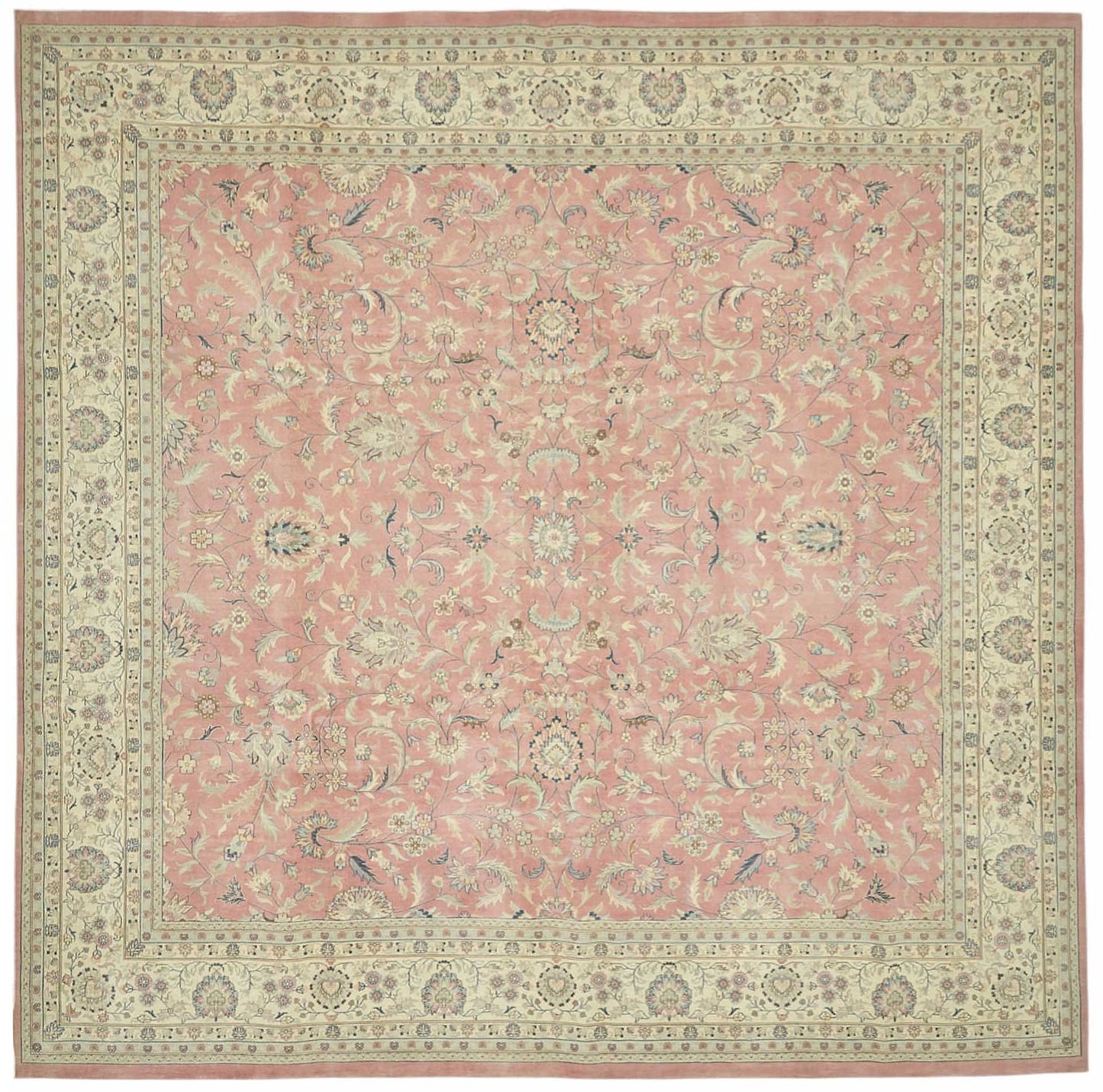 12x12 Beige Vintage Large Area Rug - 49224