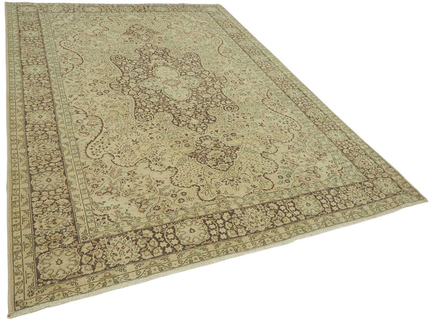 7x10 Beige Vintage Large Area Rug - 49245