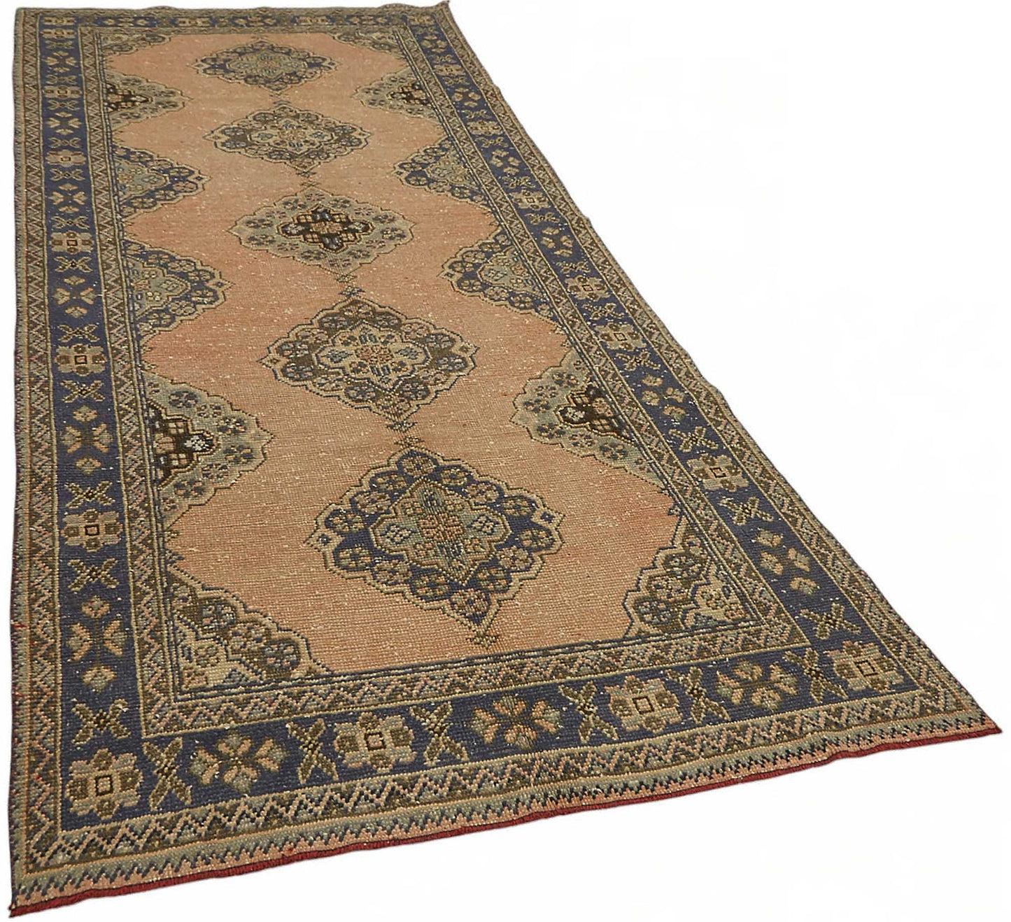 4x11 Beige Vintage Anatolian Rug - 49377