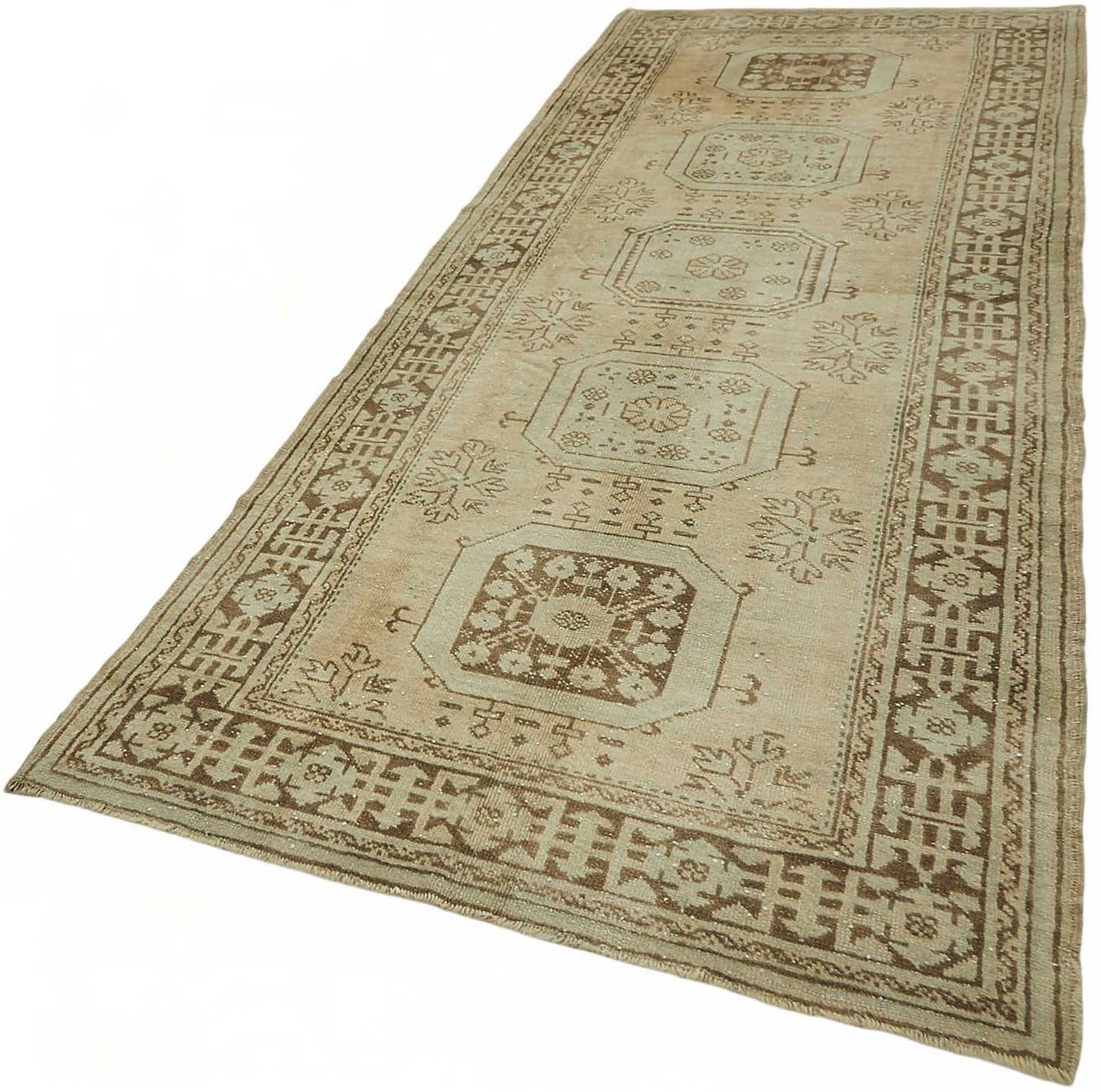 4x12 Beige Vintage Anatolian Rug - 49378