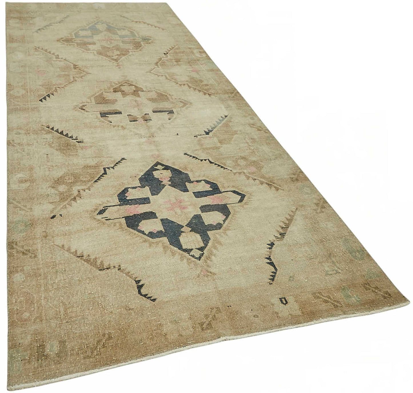 4x11 Beige Vintage Anatolian Rug - 49380