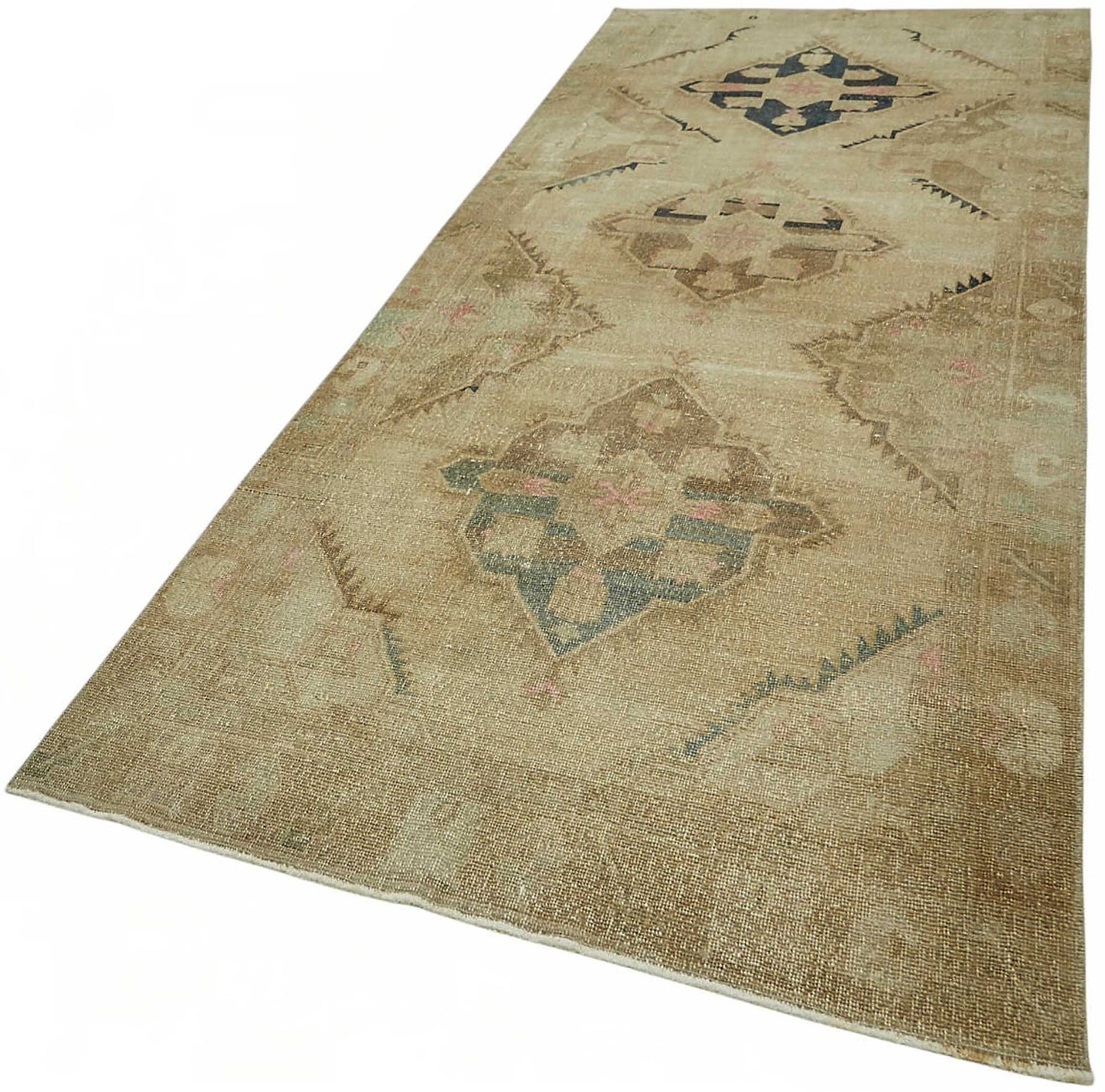 4x11 Beige Vintage Anatolian Rug - 49380