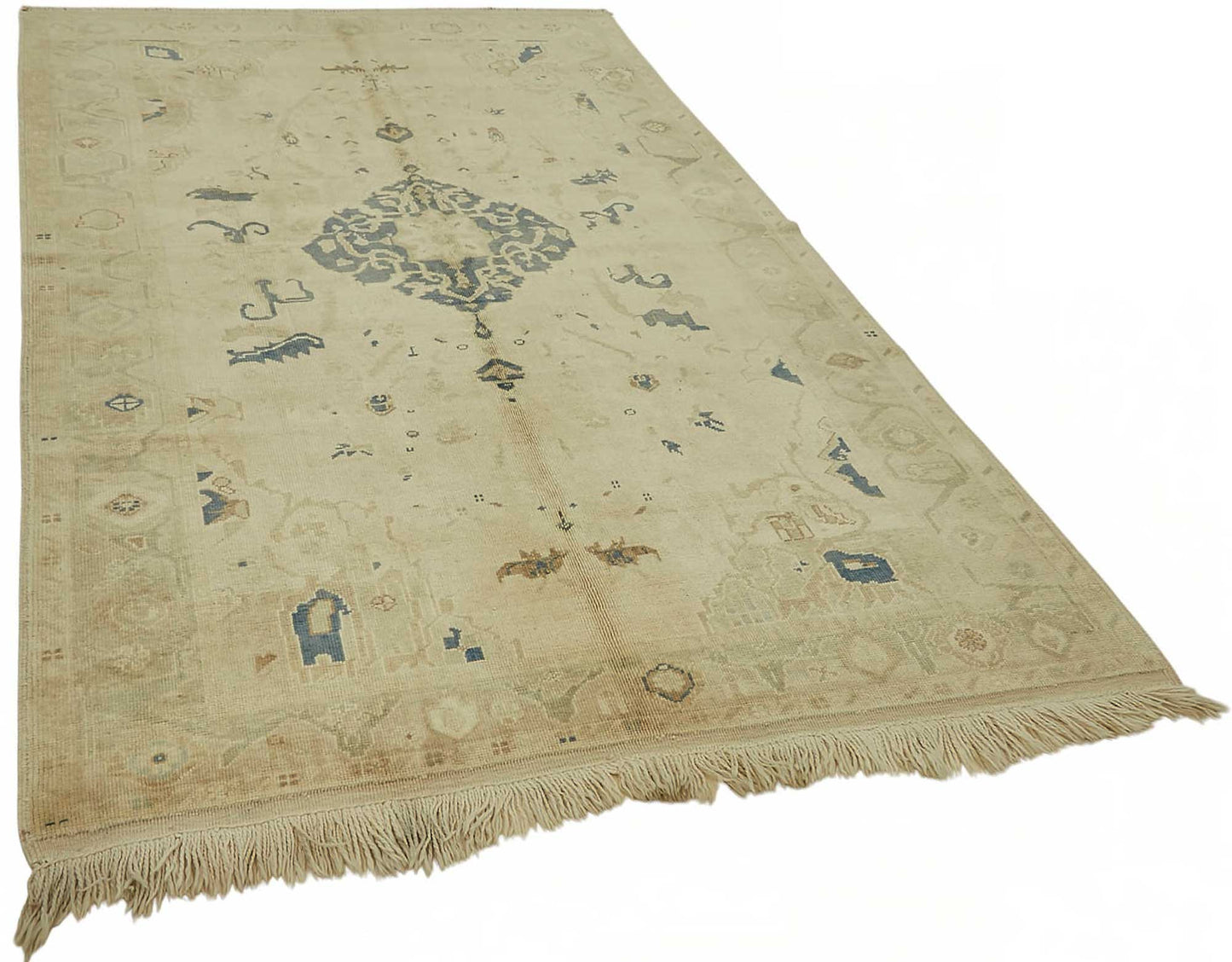6x9 Beige Vintage Anatolian Rug - 49394