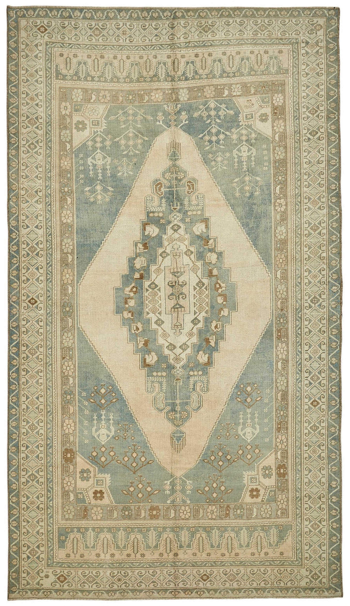 6x10 Beige Vintage Anatolian Rug - 49408