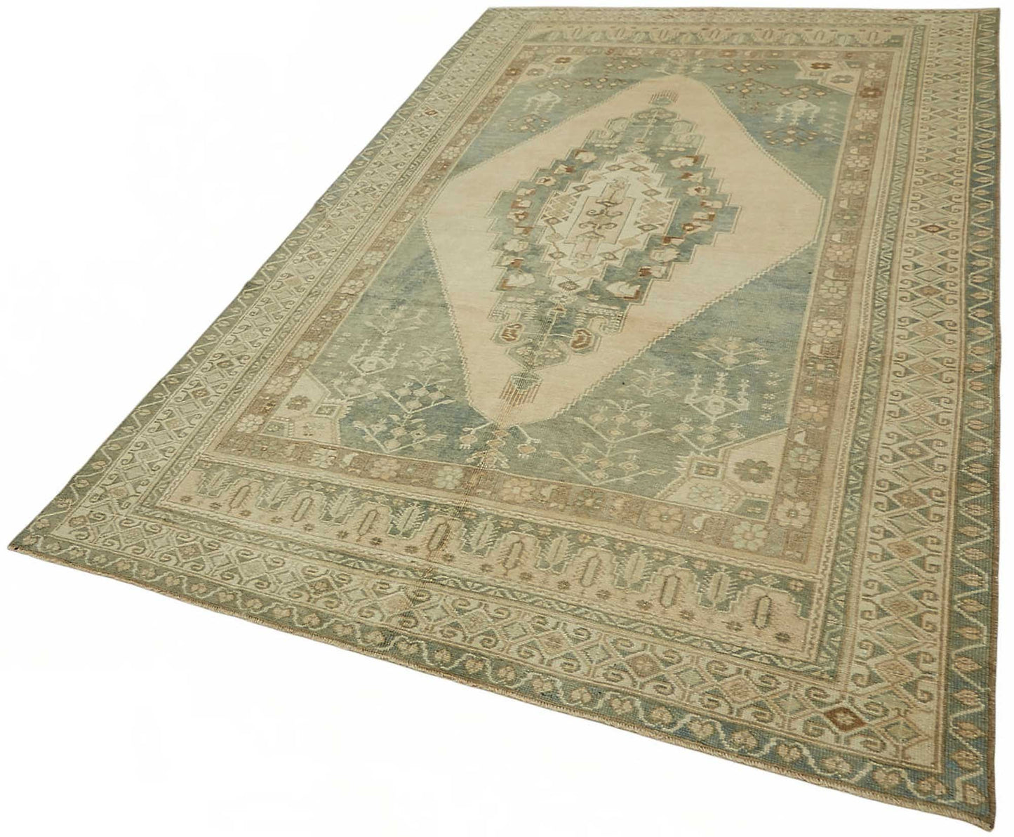 6x10 Beige Vintage Anatolian Rug - 49408