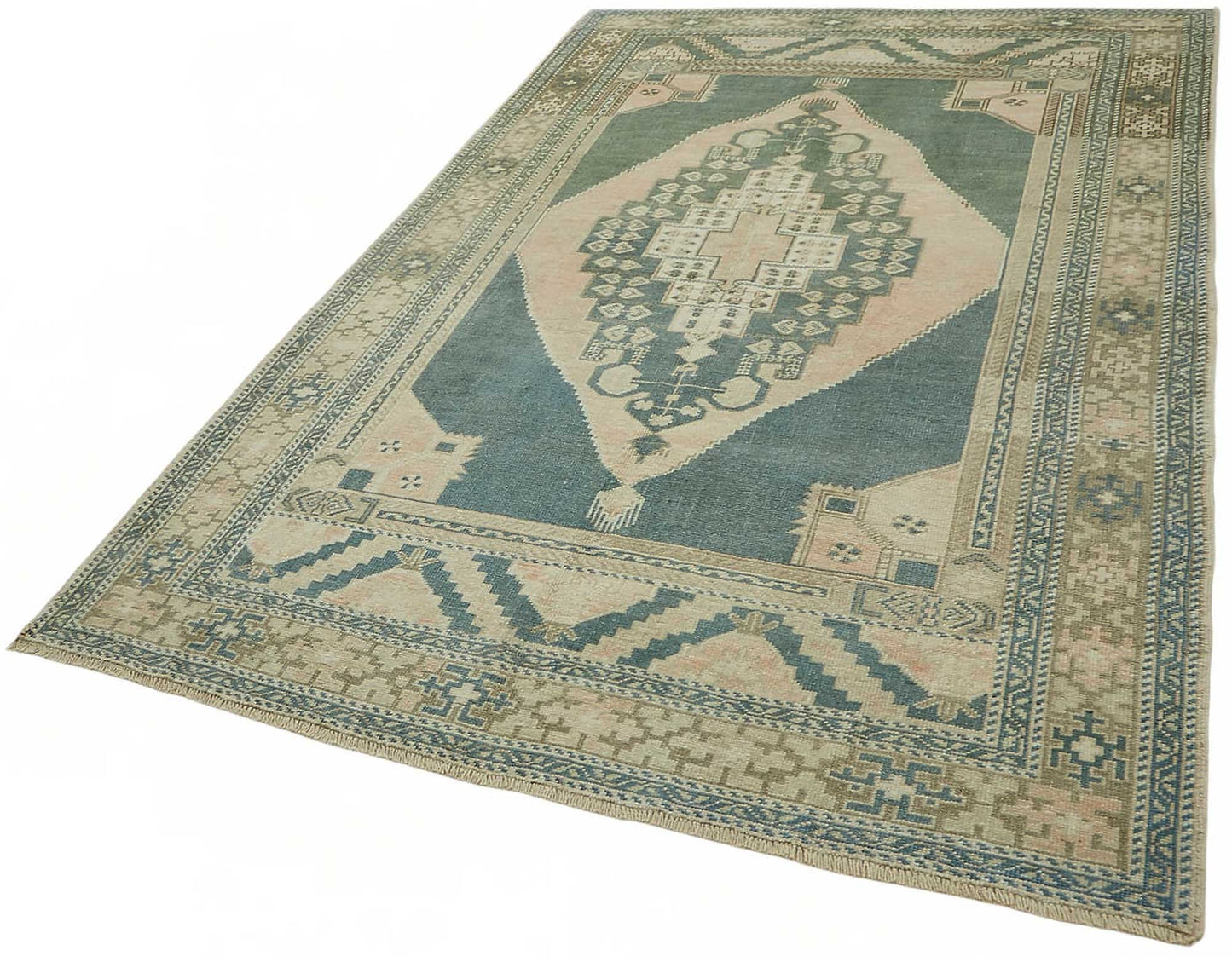 5x9 Beige Vintage Anatolian Rug - 49412