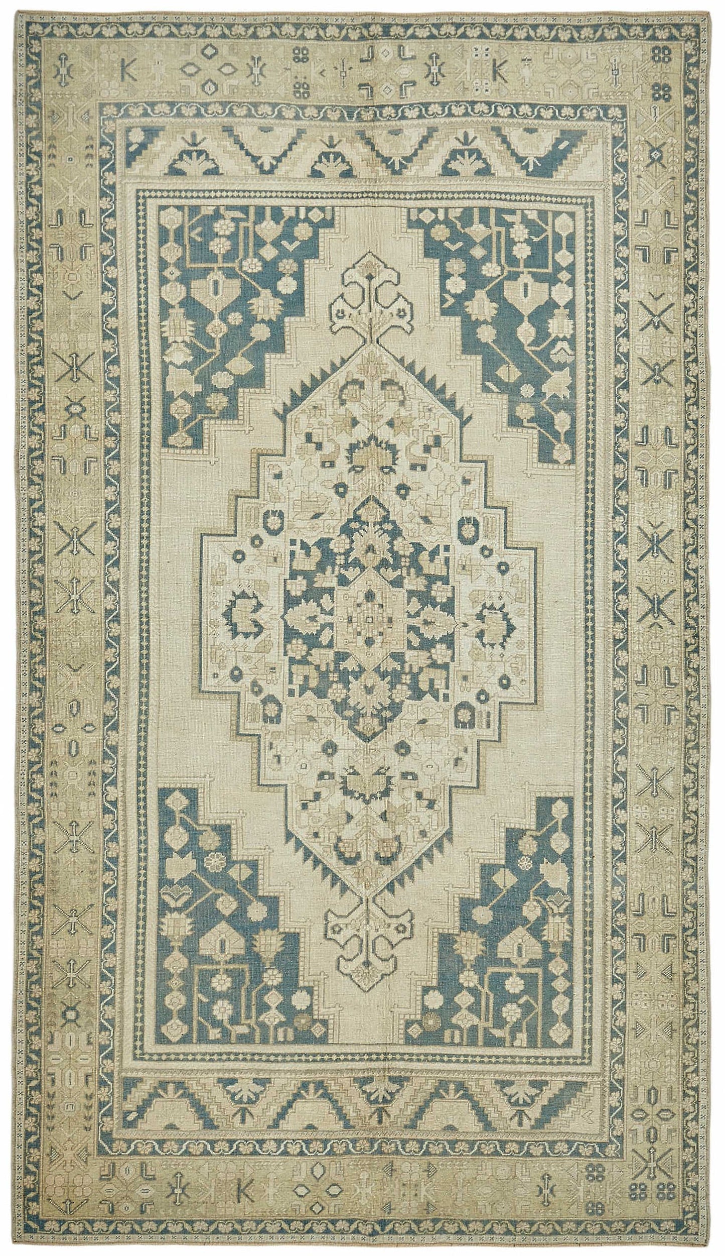 7x12 Beige Vintage Anatolian Rug - 49416