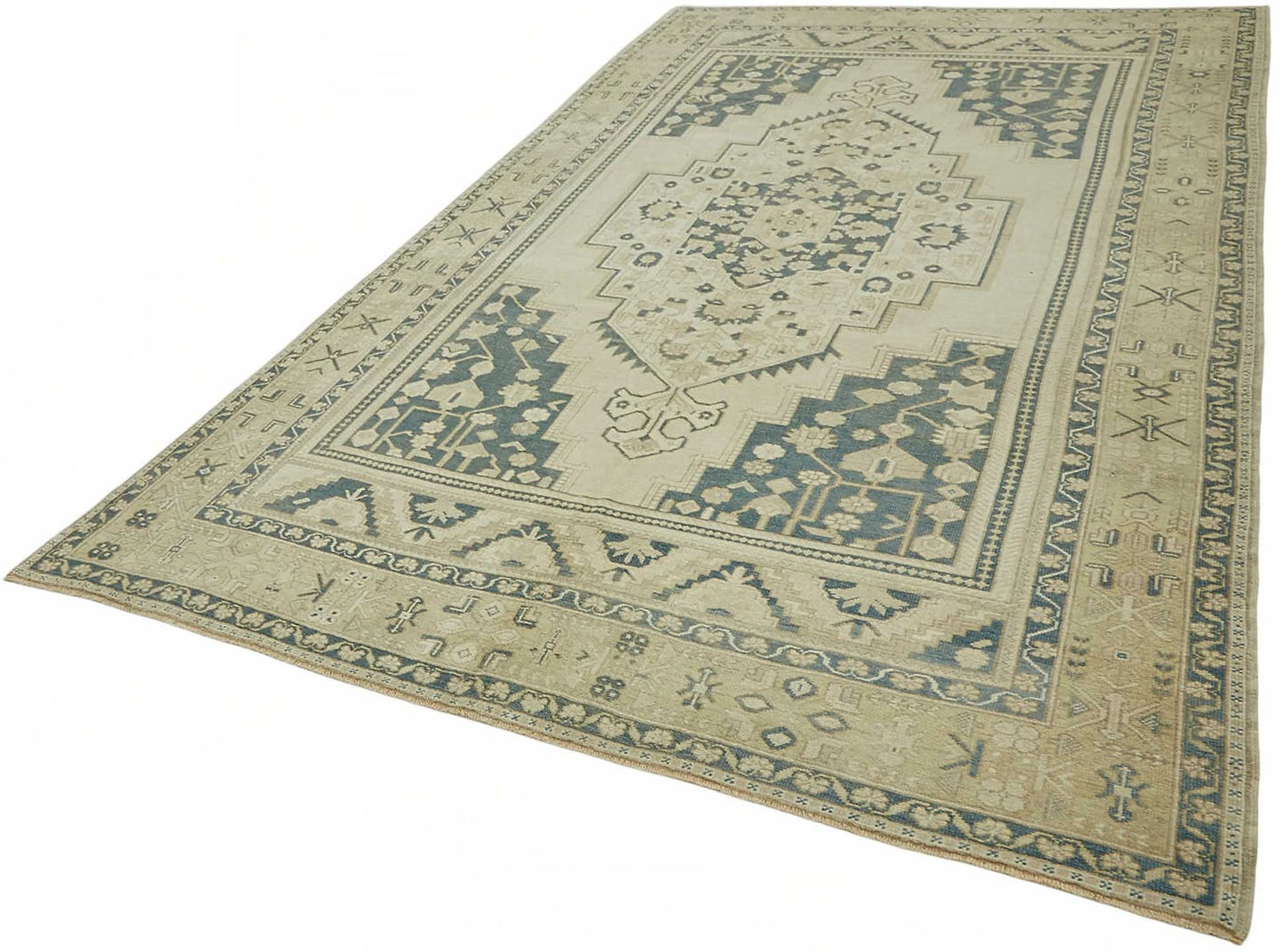 7x12 Beige Vintage Anatolian Rug - 49416
