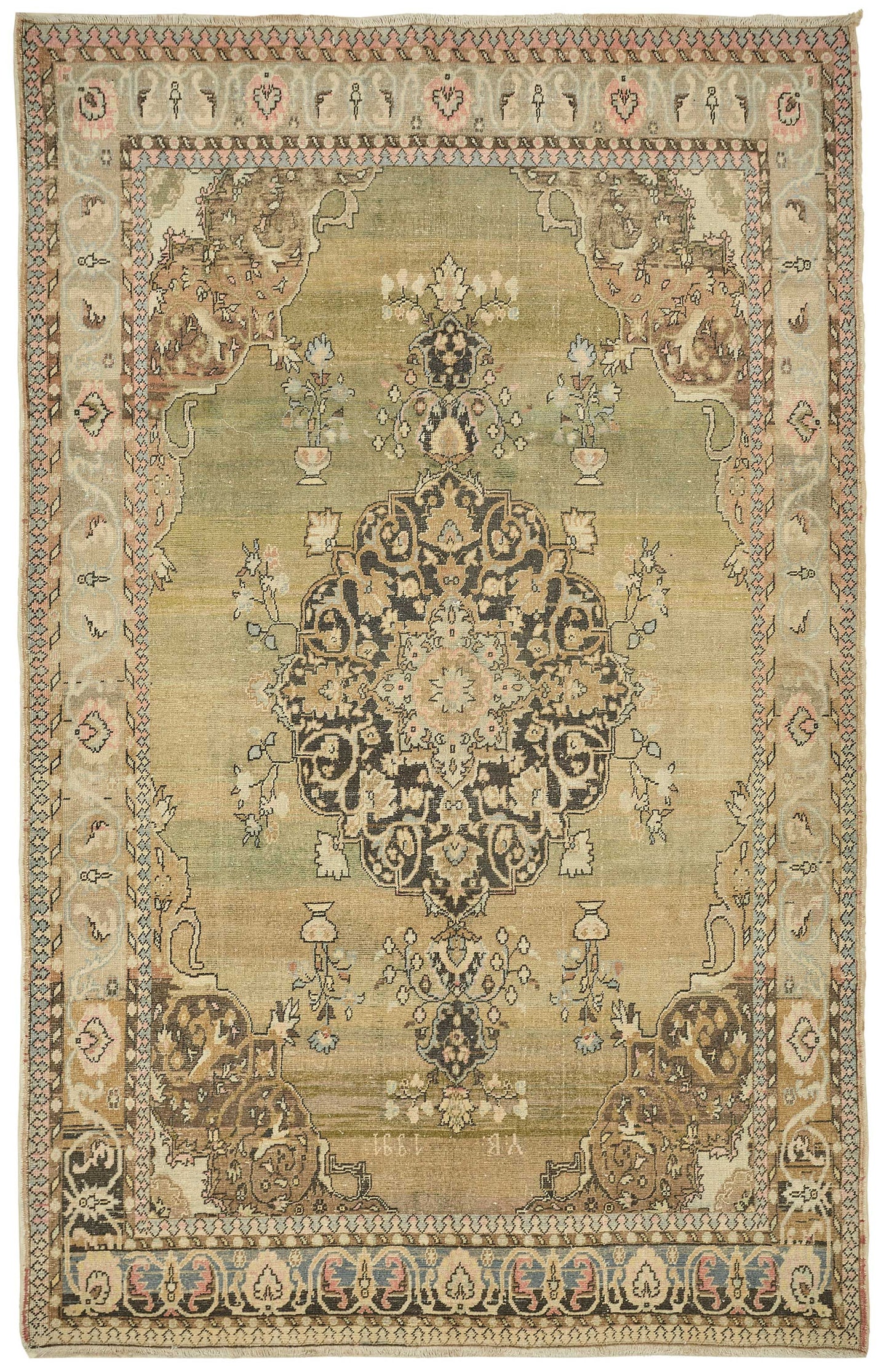 7x10 Beige Vintage Large Area Rug - 49439