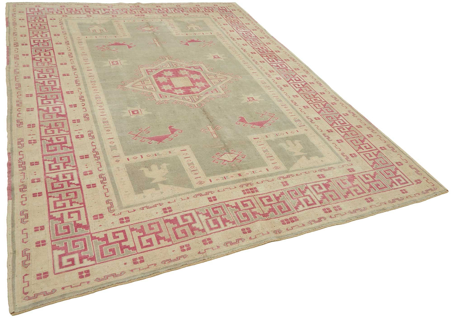 7x10 Beige Vintage Large Area Rug - 49441