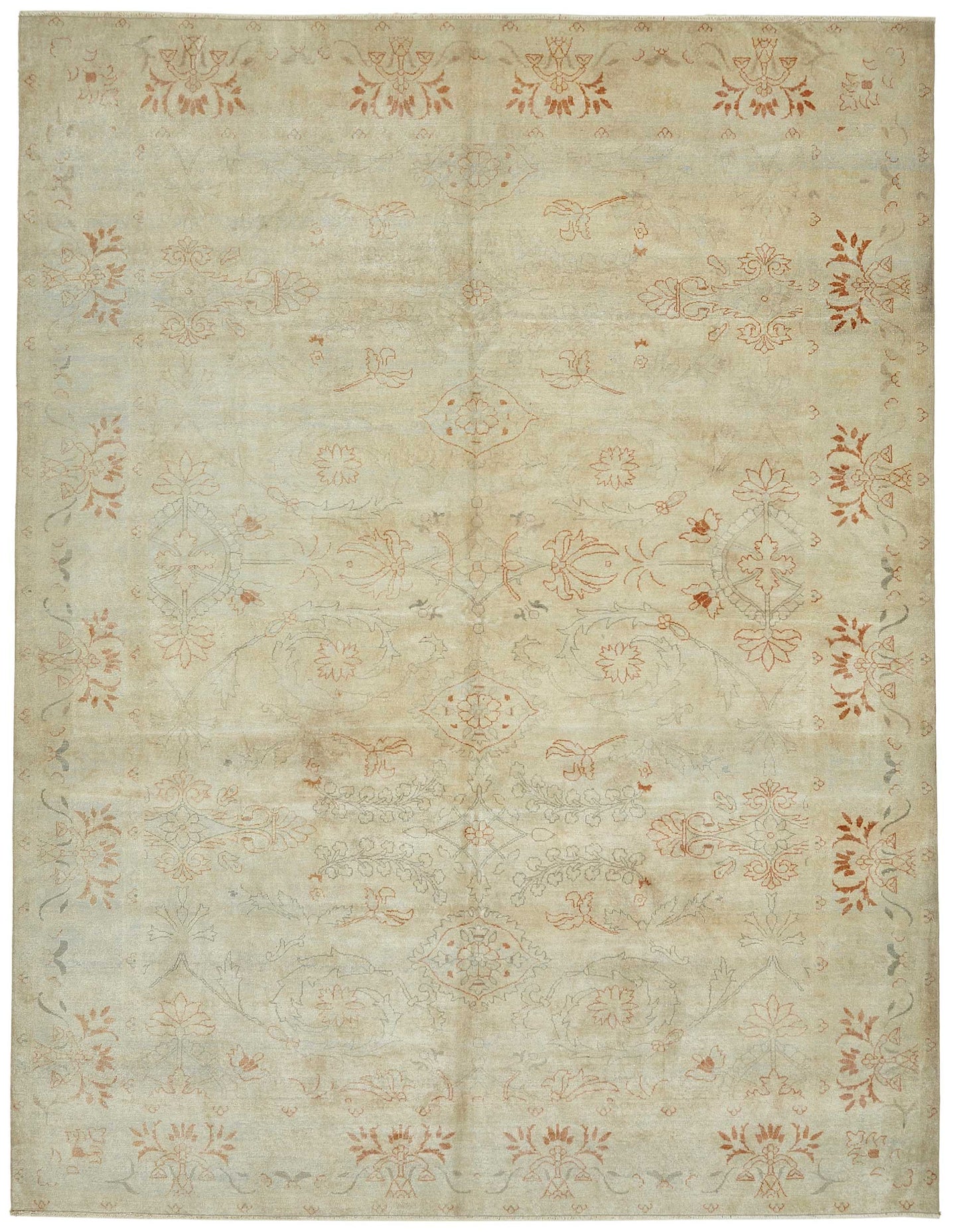 8x10 Beige Vintage Large Area Rug - 49442