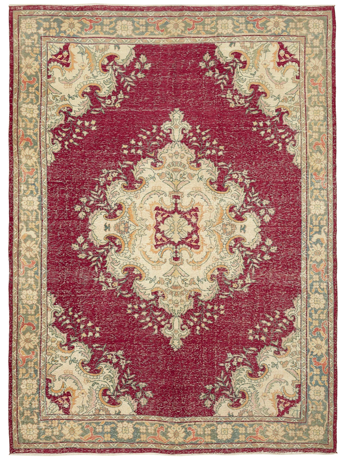 8x11 Beige Vintage Large Area Rug - 49448