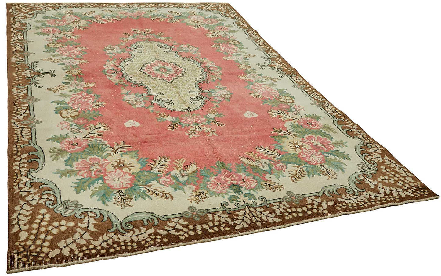 7x10 Hand-Knotted Turkish Vintage Rug - 49648