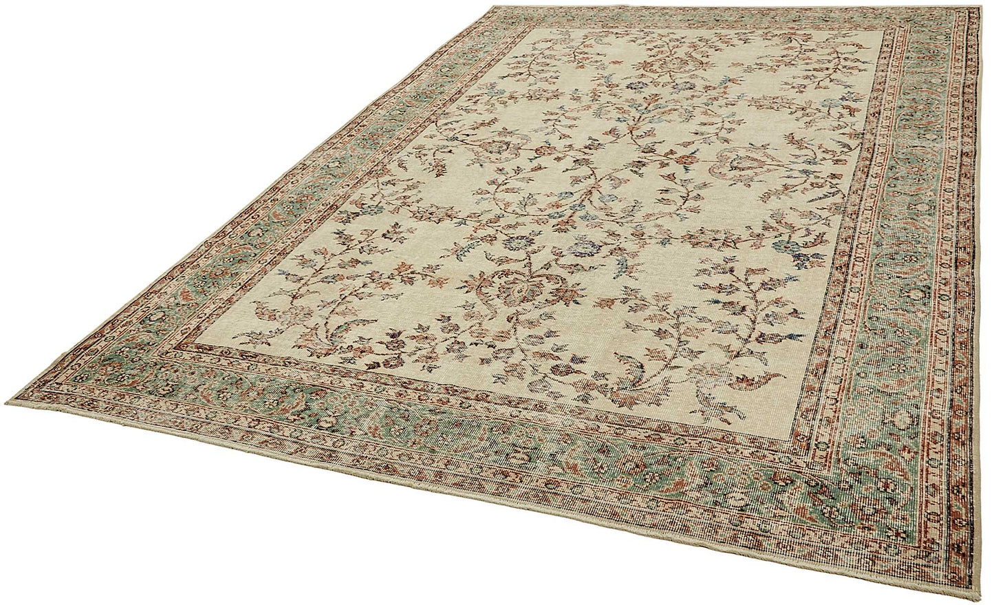 7x11 Hand-Knotted Turkish Vintage Rug - 49653