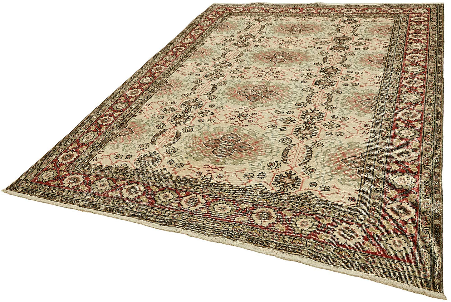 7x10 Hand-Knotted Turkish Vintage Rug - 49659