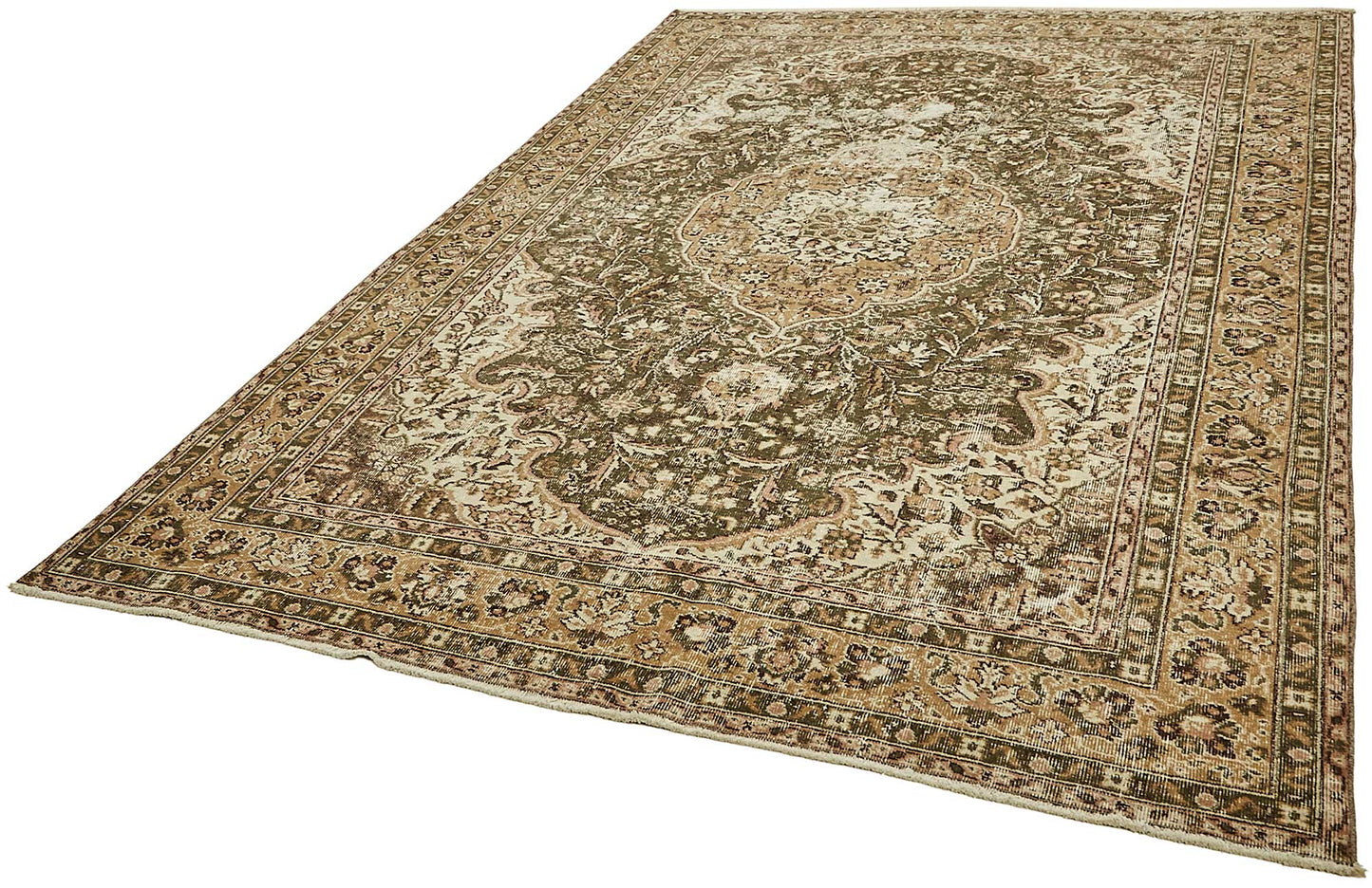 7x10 Hand-Knotted Turkish Vintage Rug - 49664