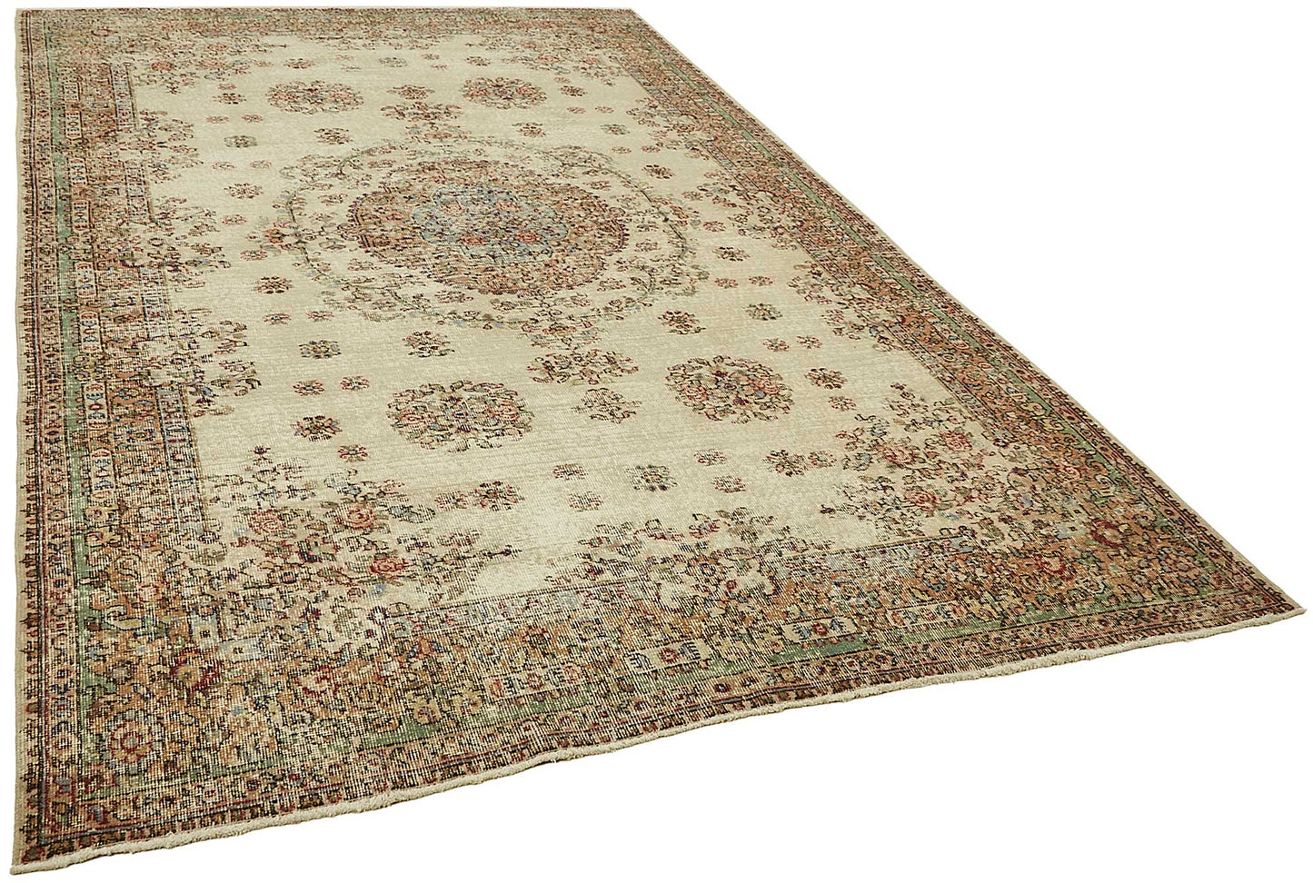 7x11 Hand-Knotted Turkish Vintage Rug - 49665