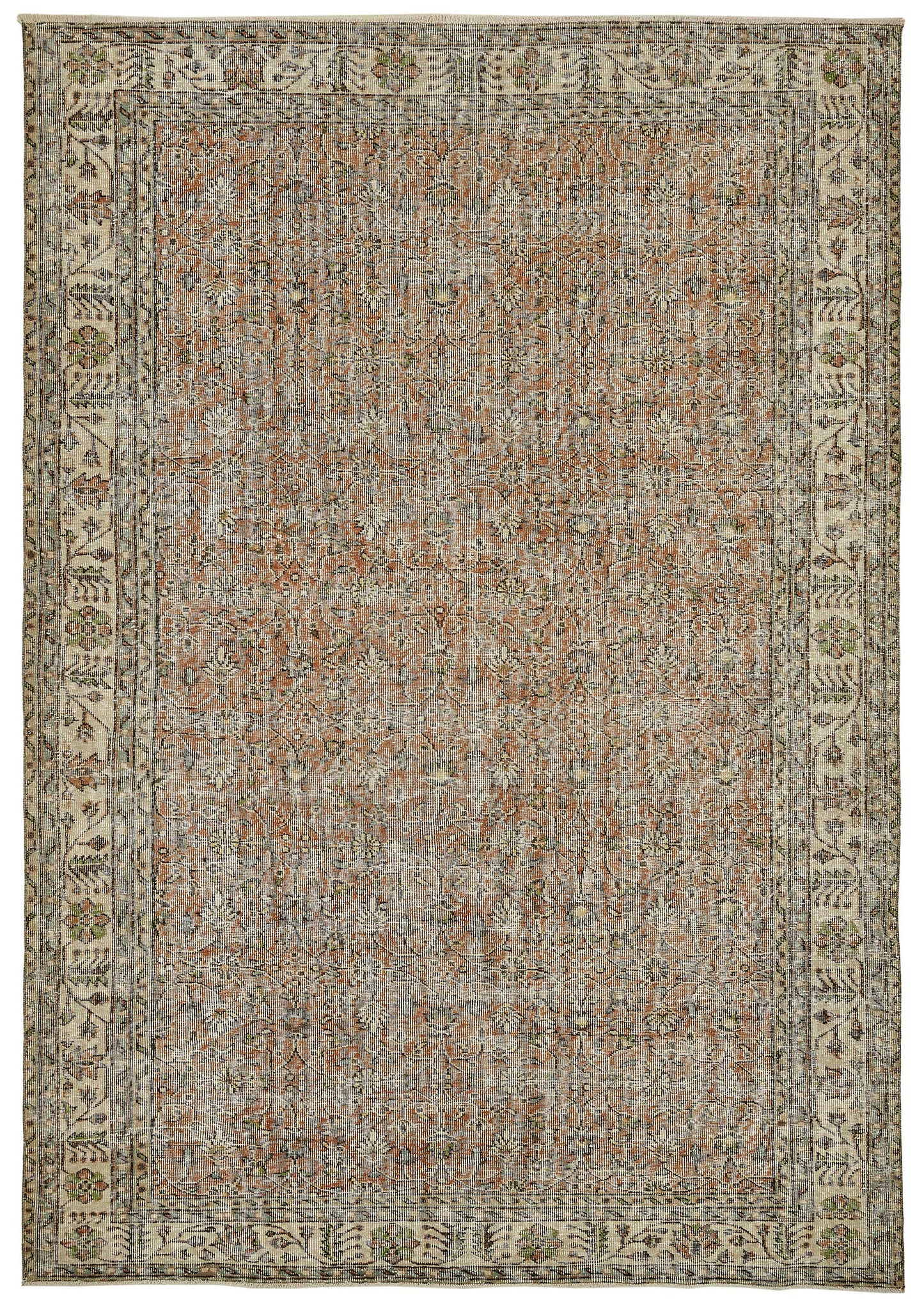7x10 Hand-Knotted Turkish Vintage Rug - 49670