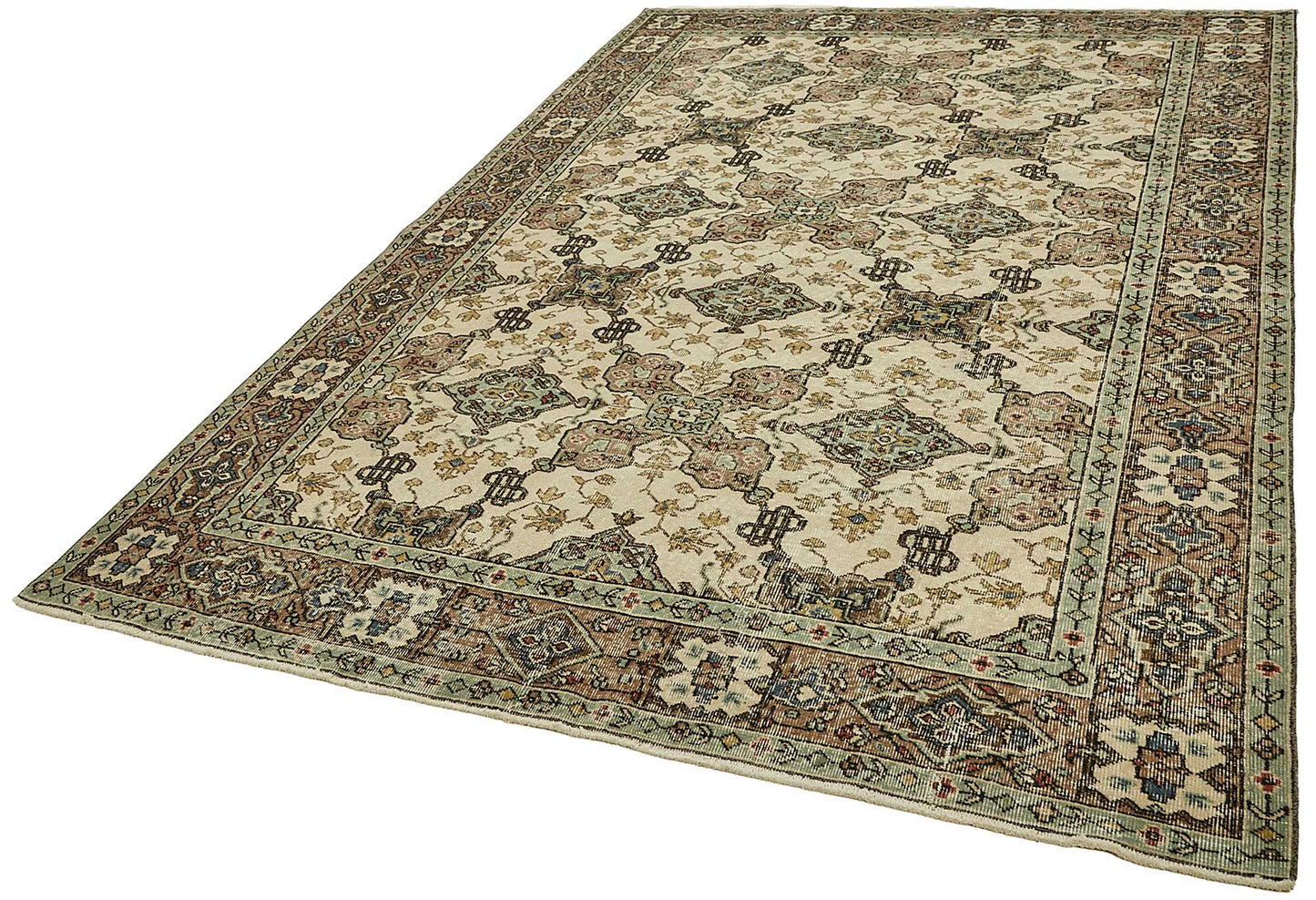 7x10 Hand-Knotted Turkish Vintage Rug - 49671