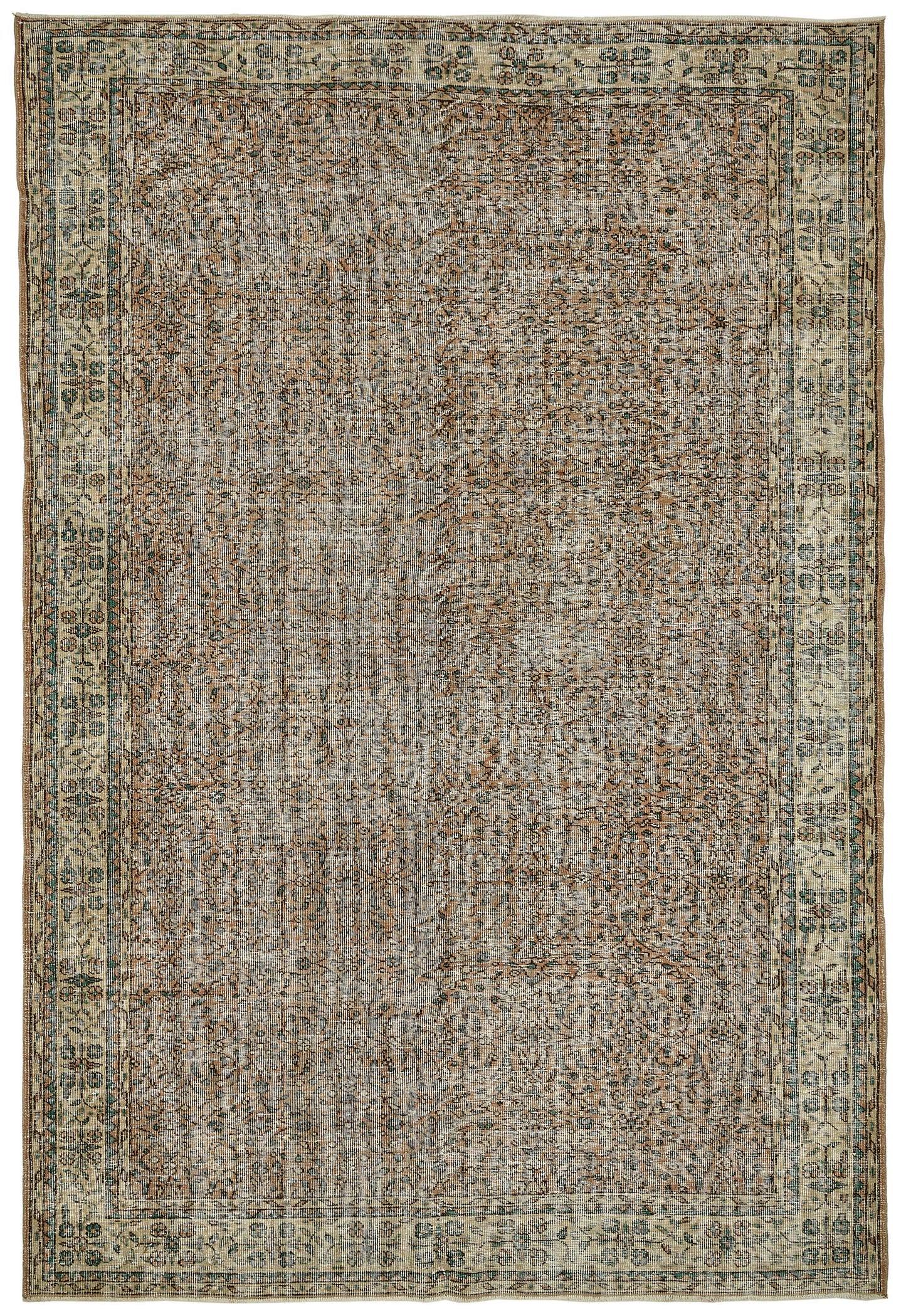 7x10 Hand-Knotted Turkish Vintage Rug - 49672