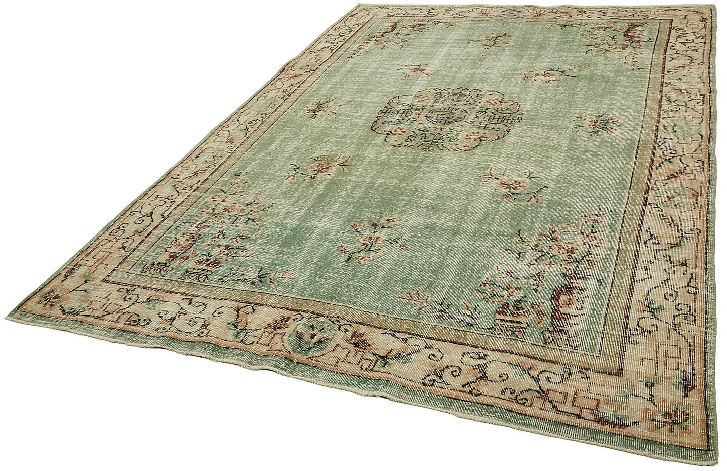 7x10 Hand-Knotted Turkish Vintage Rug - 49675