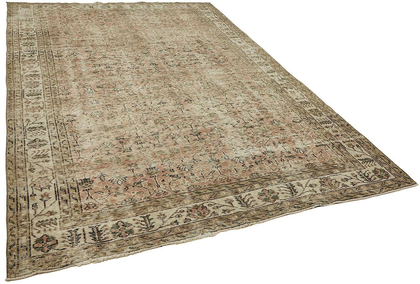7x10 Hand-Knotted Turkish Vintage Rug - 49724