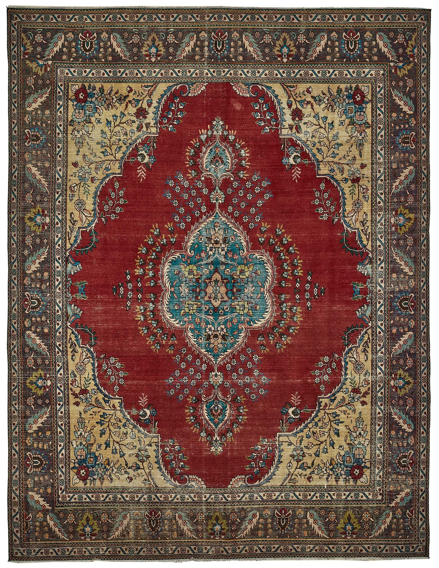 10x13 Beige Vintage Large Area Rug - 49737