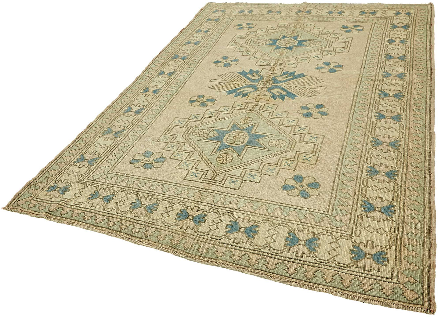 6x9 Beige Handmade Oriental Rug - 49772
