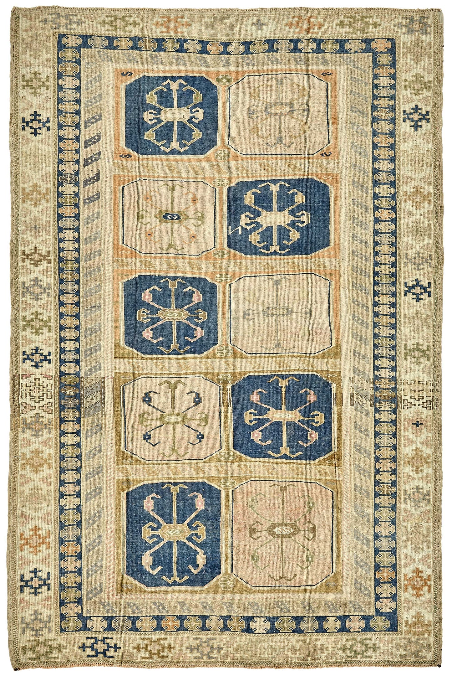 5x8 Beige Handmade Oriental Rug - 49782