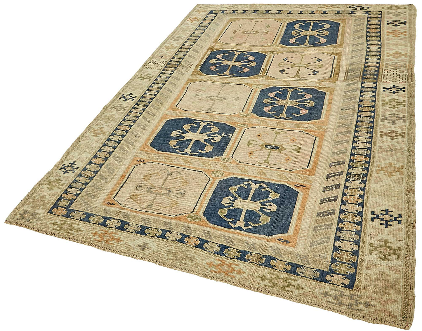 5x8 Beige Handmade Oriental Rug - 49782