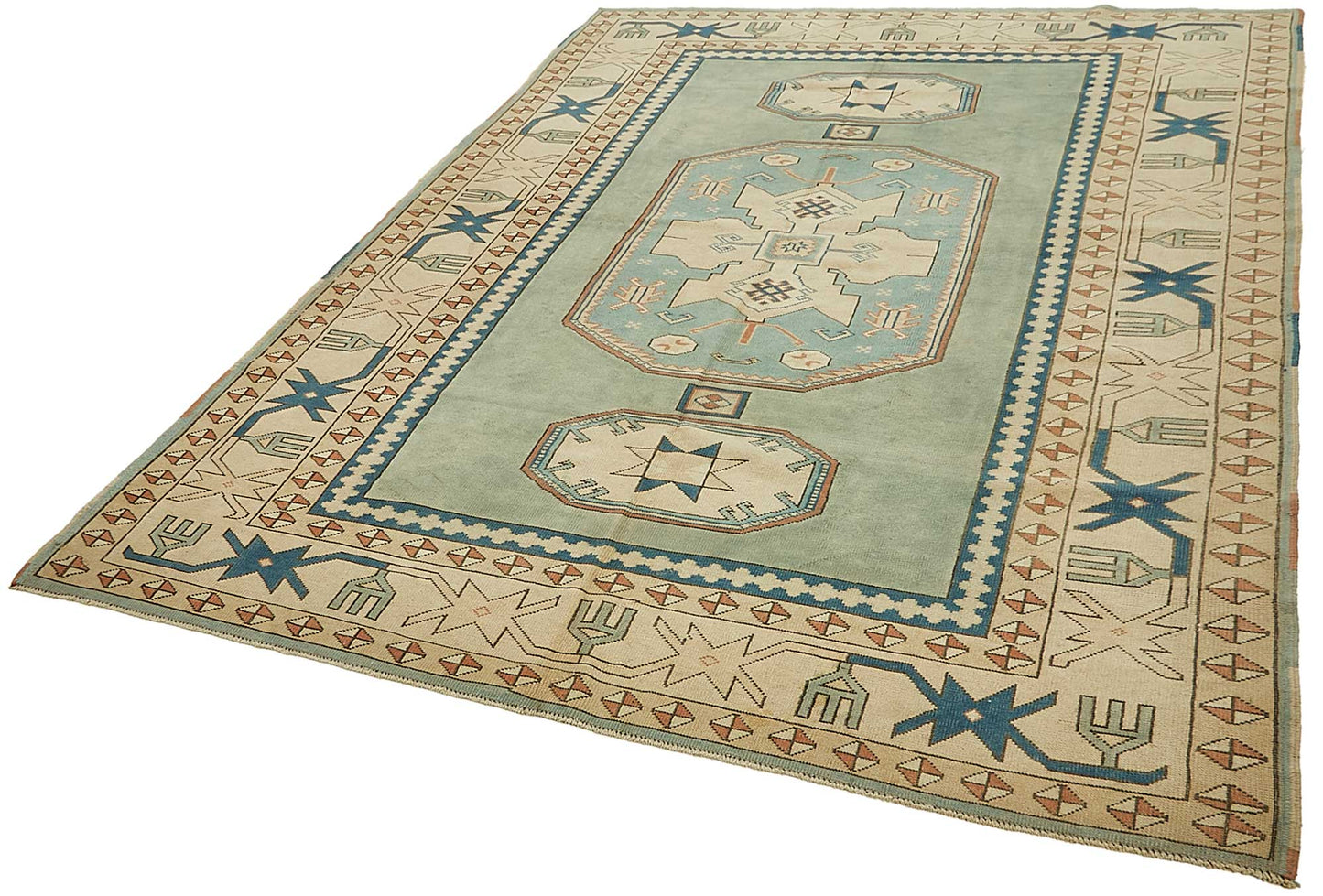 7x10 Beige Handmade Oriental Rug - 49792