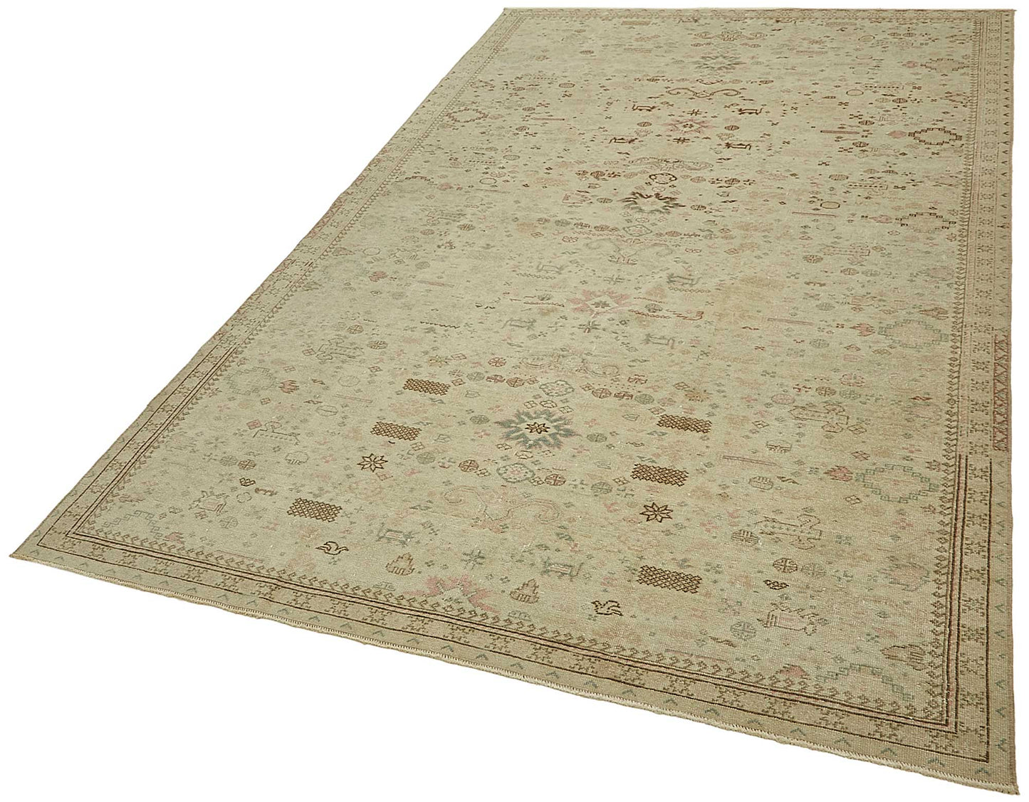5x8 Beige Handmade Oriental Rug - 49793