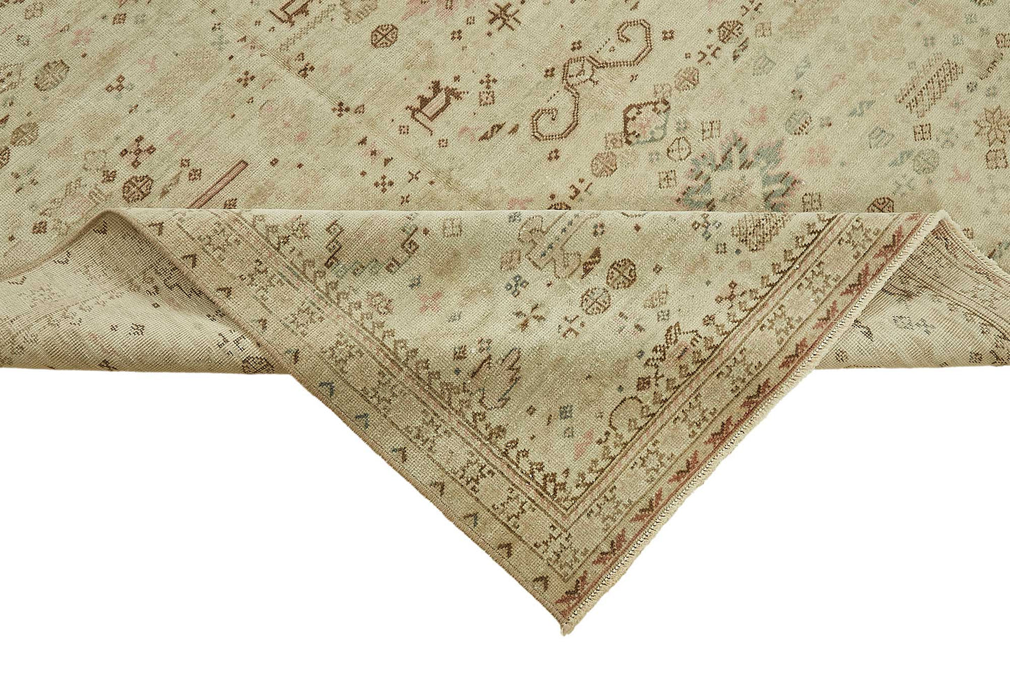 5x8 Beige Handmade Oriental Rug - 49793