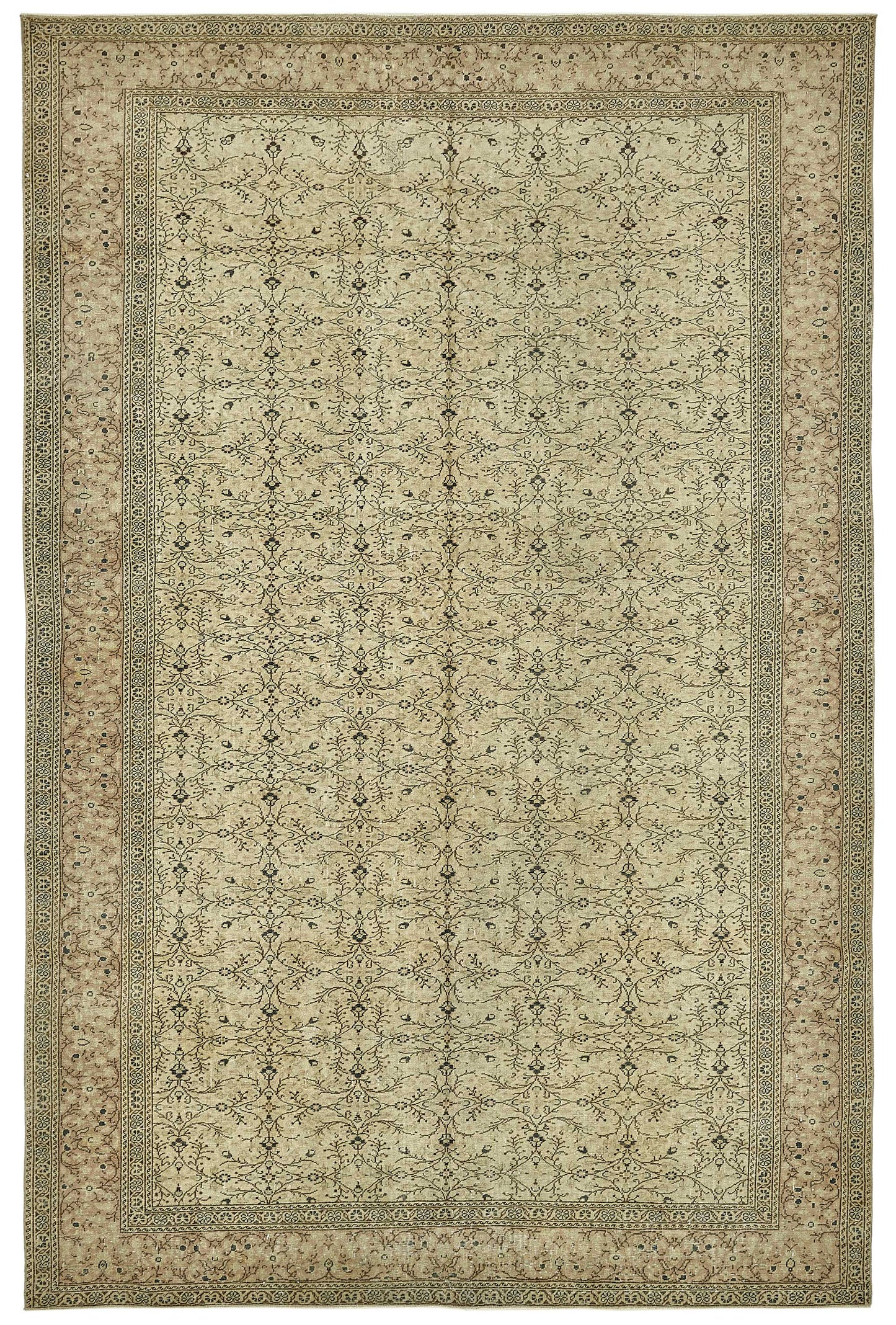 6x10 Beige Handmade Oriental Rug - 49817