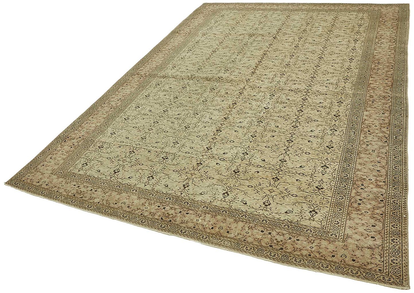 6x10 Beige Handmade Oriental Rug - 49817