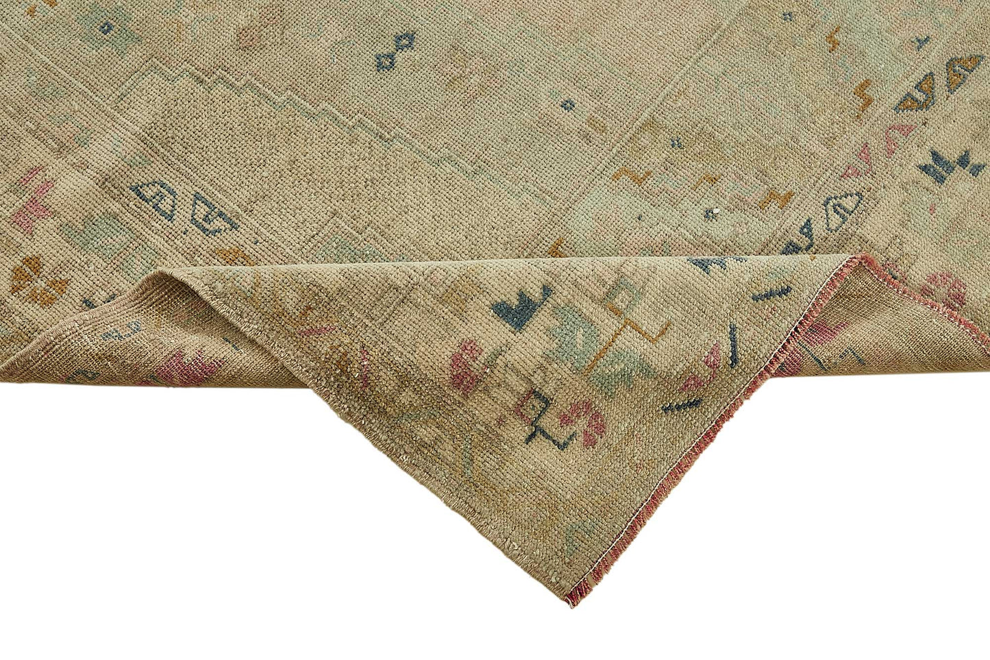 4x9 Beige Handmade Oriental Rug - 49822