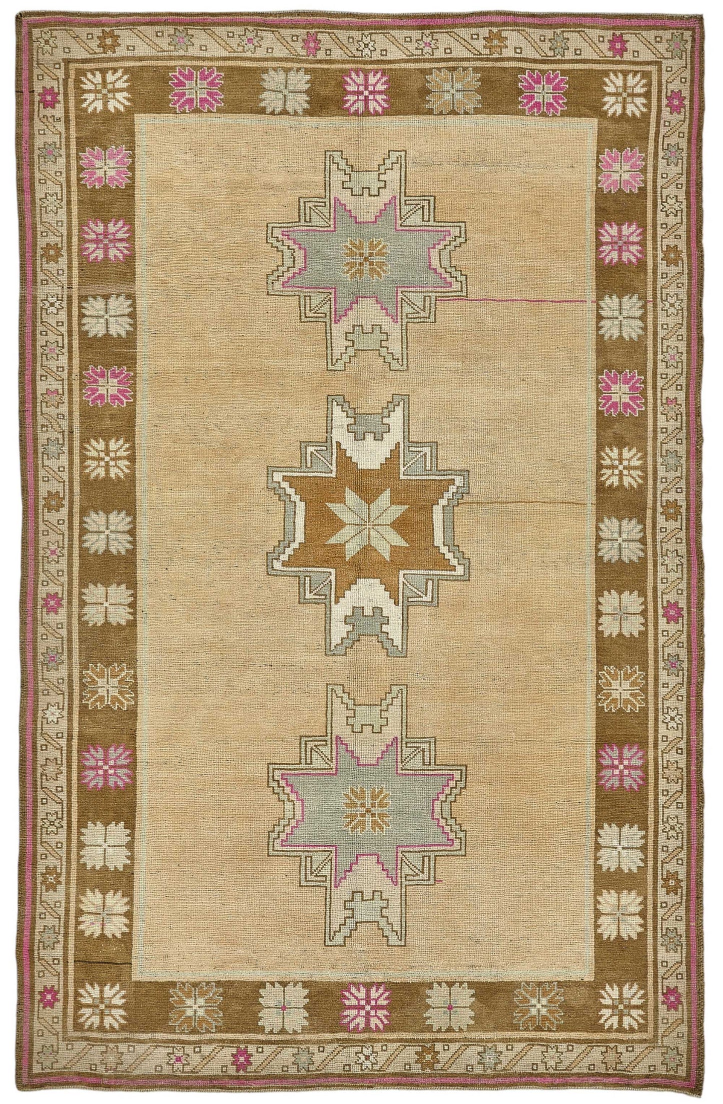 5x9 Beige Handmade Oriental Rug - 49956