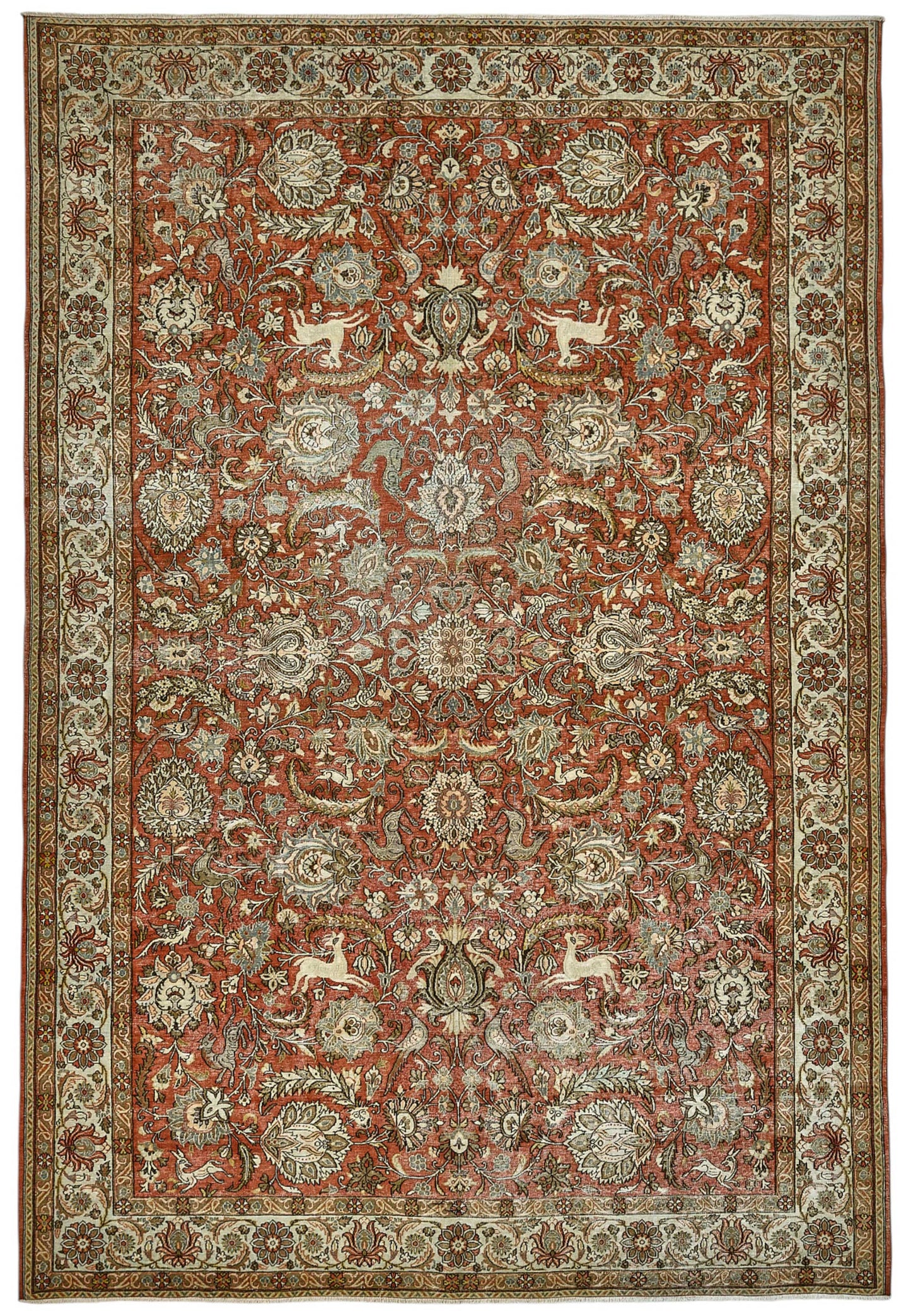8x11 Vintage Persian Kashan Rug - 50037