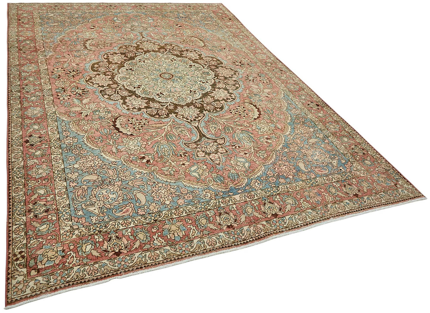 7x10 Vintage Persian Tabriz Rug - 50038