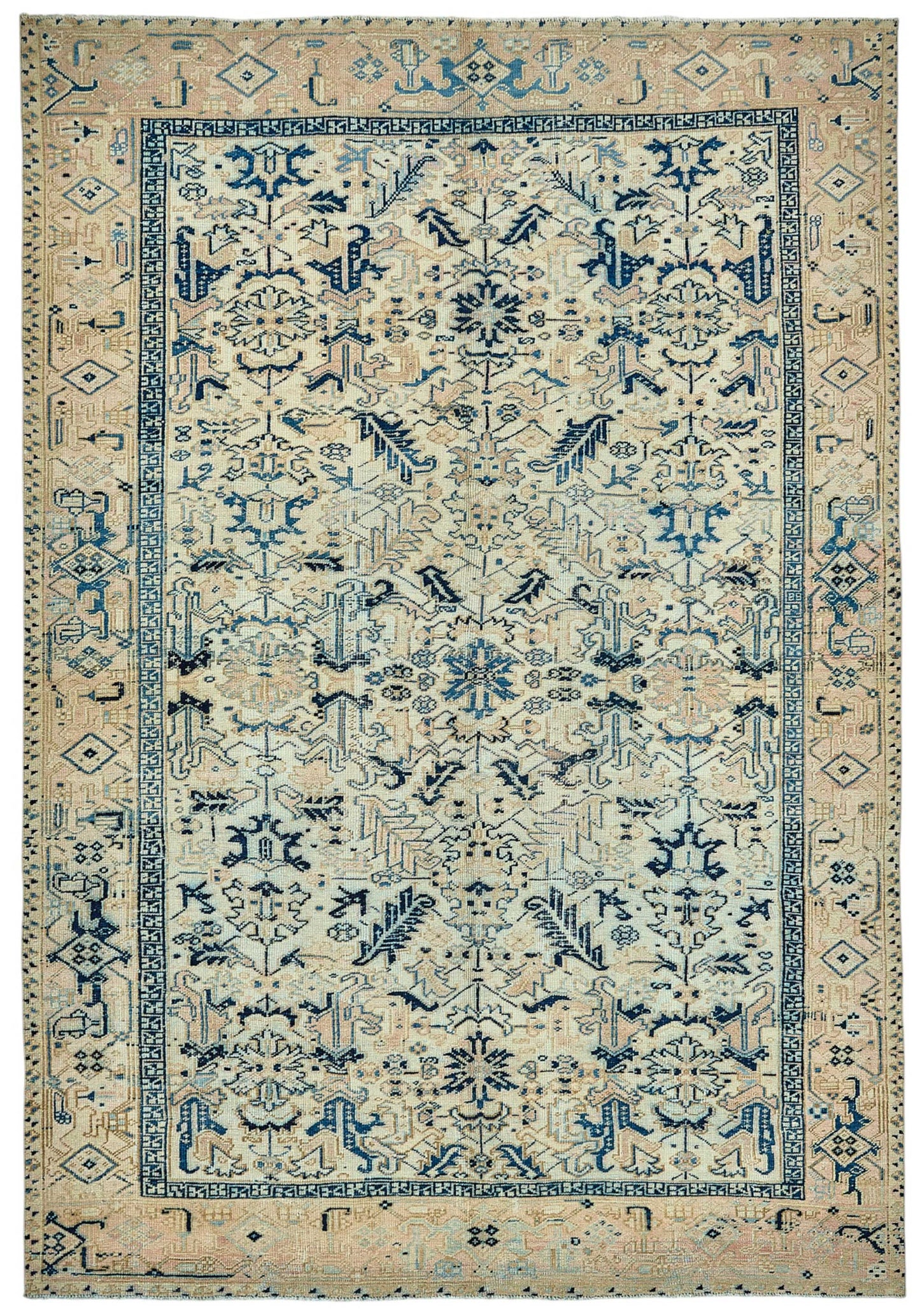 7x10 Vintage Persian Heriz Rug - 50040