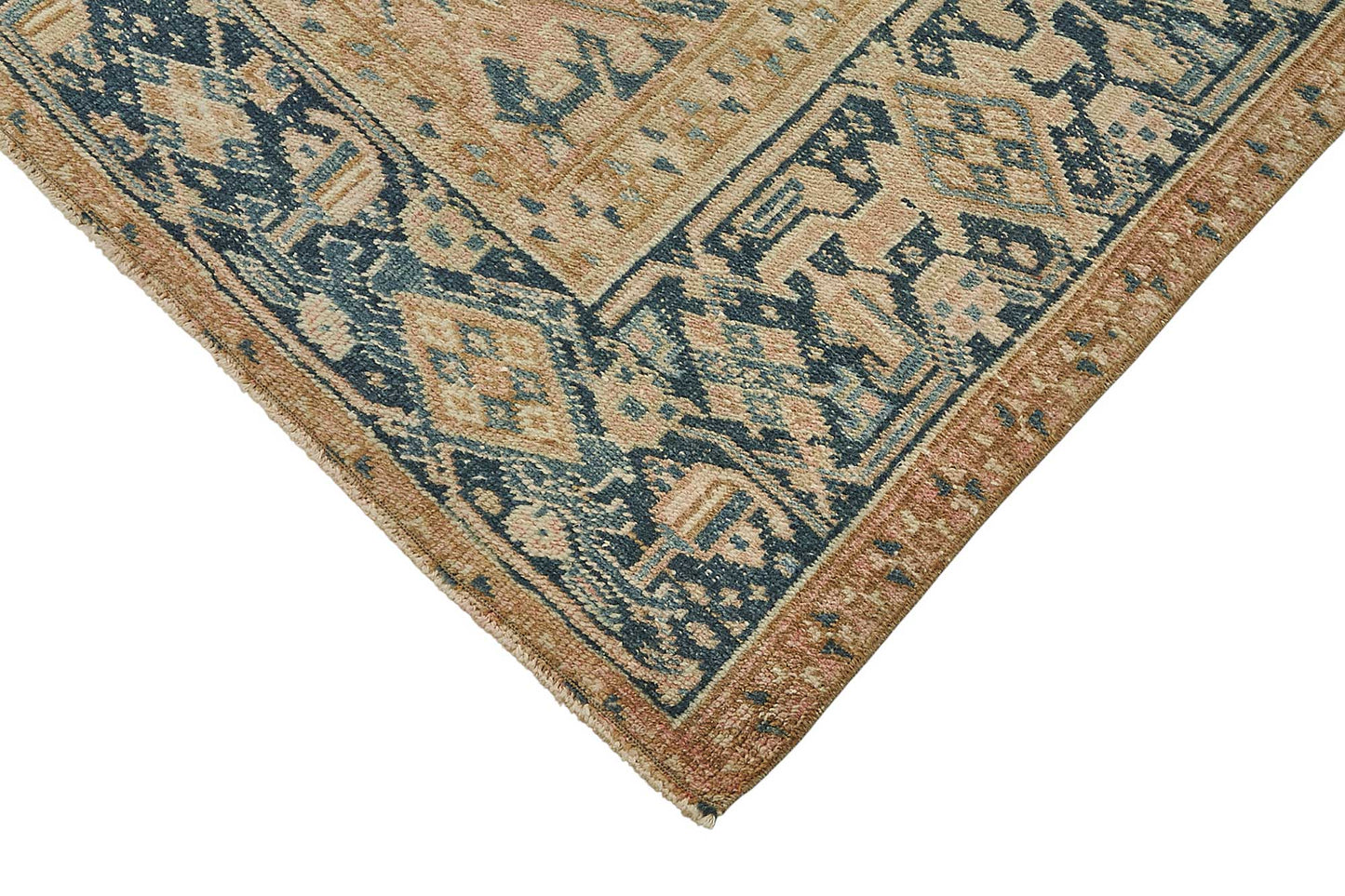 7x10 Beige Antique Persian Heriz Rug - 50041