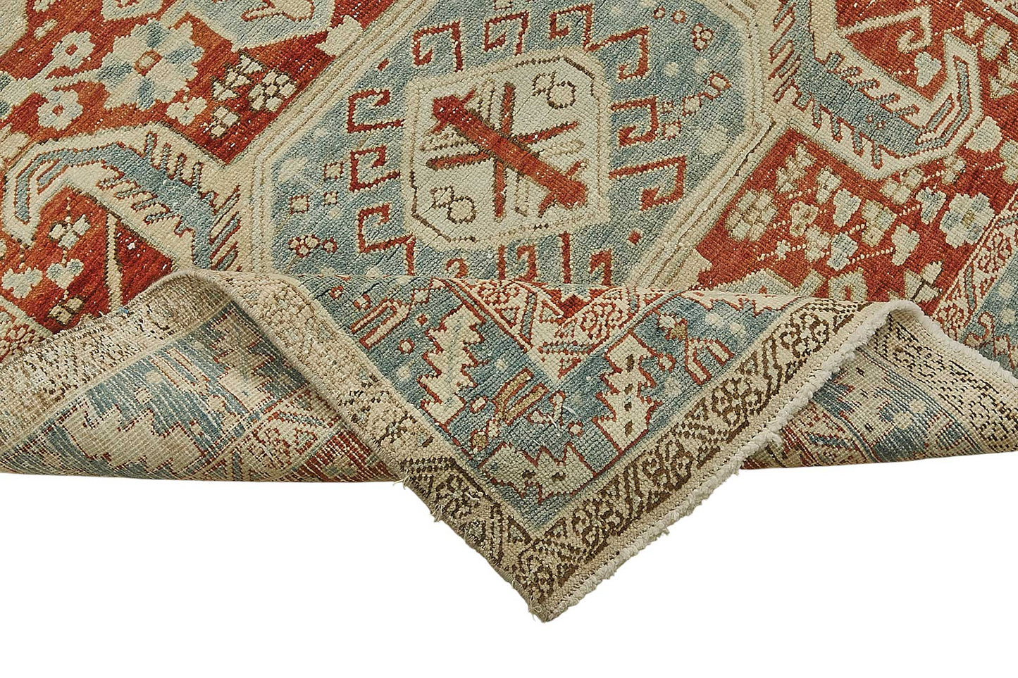 4x15 Antique Persian Heriz Rug - 50063