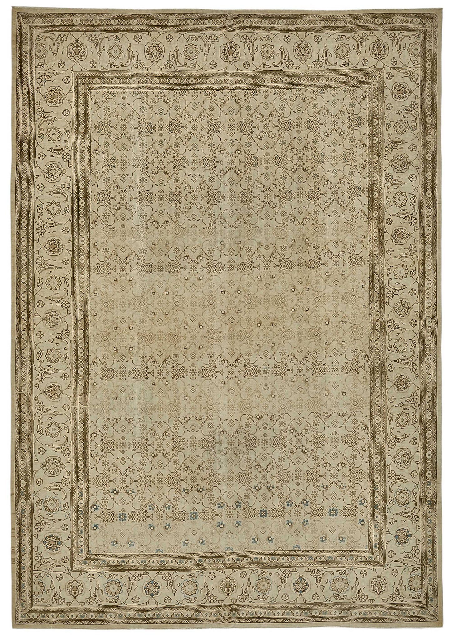 7x10 Antique Persian Tabriz Rug - 50088